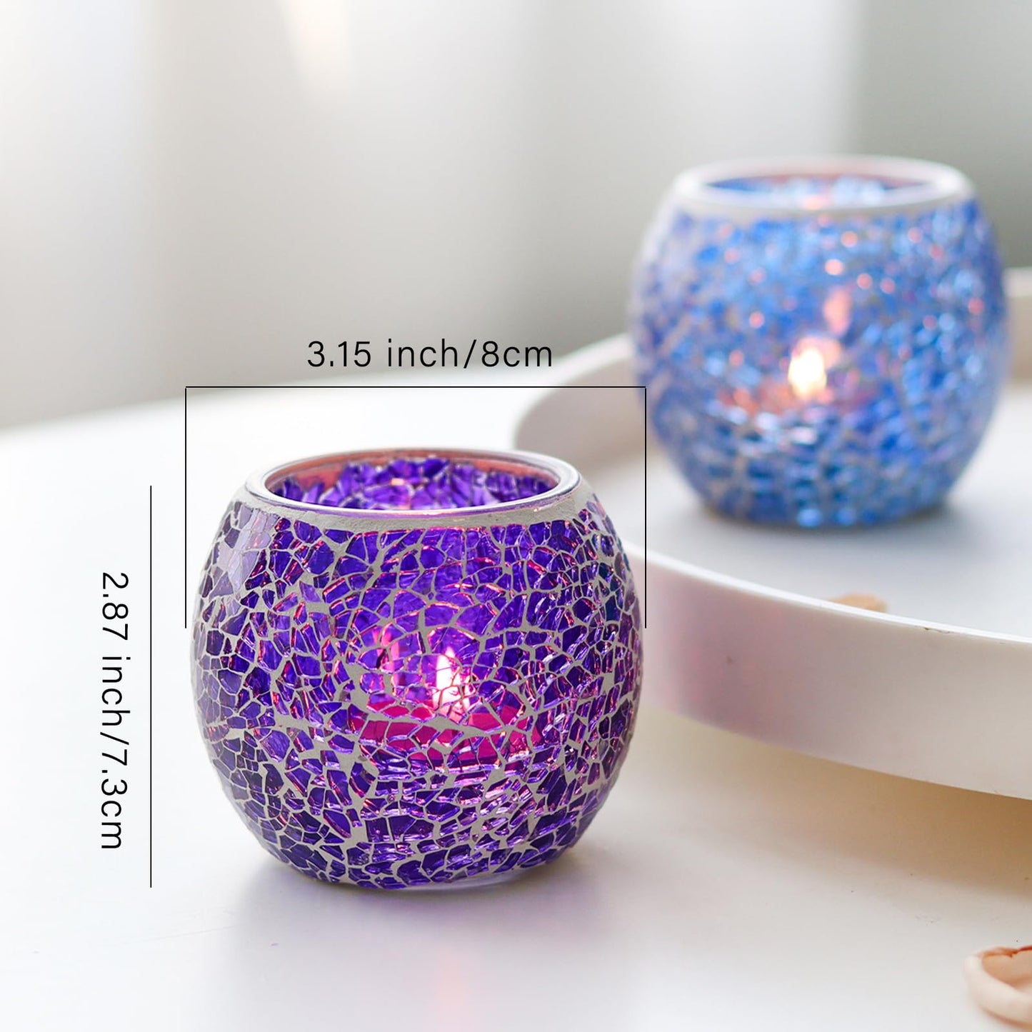 Crimson Red Glass Votive Candle Holder – Crackle Votive Style, Perfect for Table Centerpieces, Weddings & Home Decor (1 Pack)