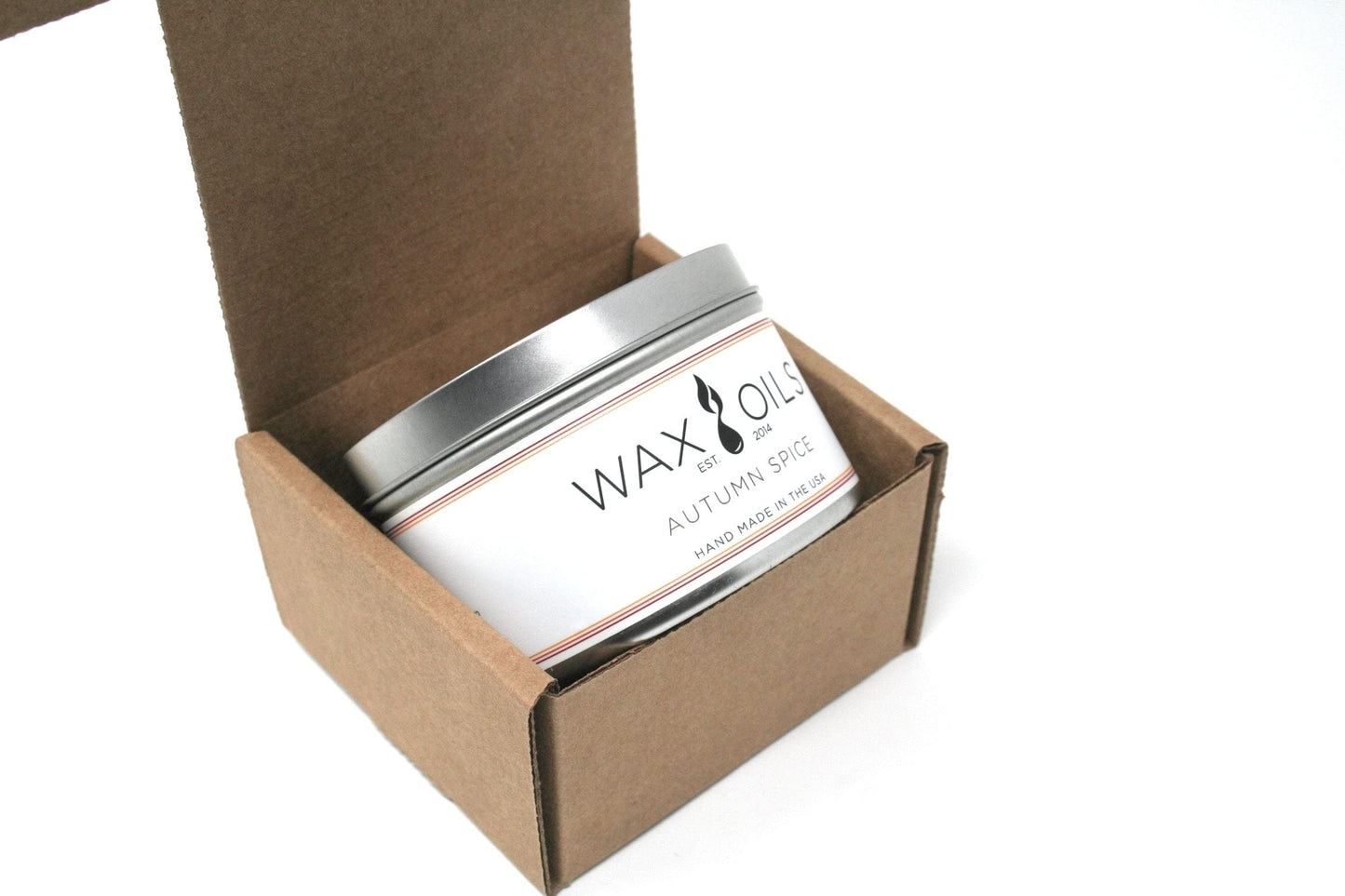 Wax and Oils Soy Wax Aromatherapy Scented Candles (Autumn Spice) 8 Ounces. Single