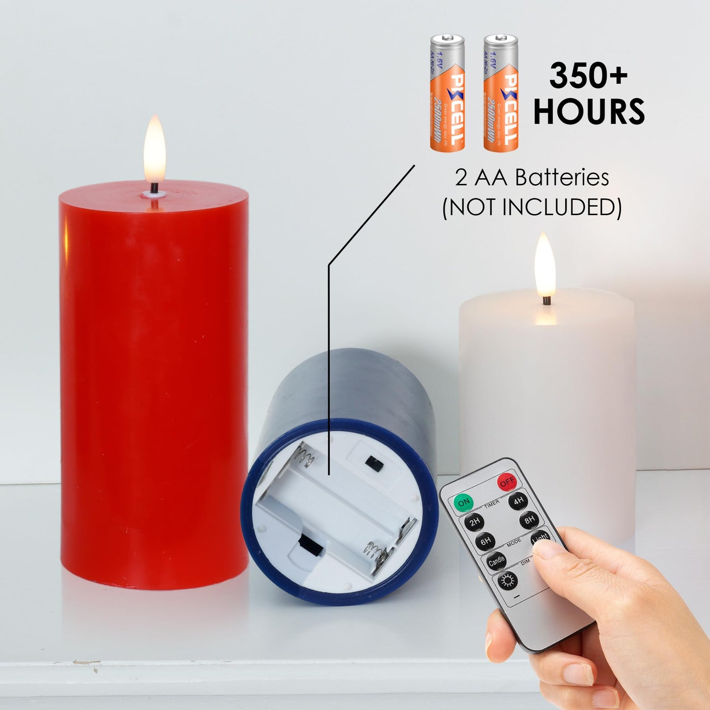 JOIONE 4th of July Red White and Blue Flameless Pillar Candles with Remote, 3 Pack Patriotic Battery Operated Real Wax LED Candles, Perfect for Independence Day Home Decorations Fireplace Table