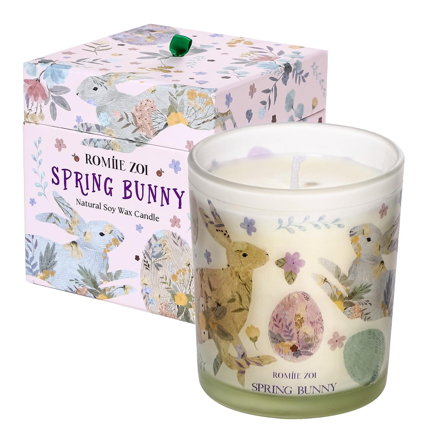 ROMIIE ZOI Easter Scented Candle - 6oz Soy Wax Candle, Fancy Bunny, Infused with Garden Bunny Aroma