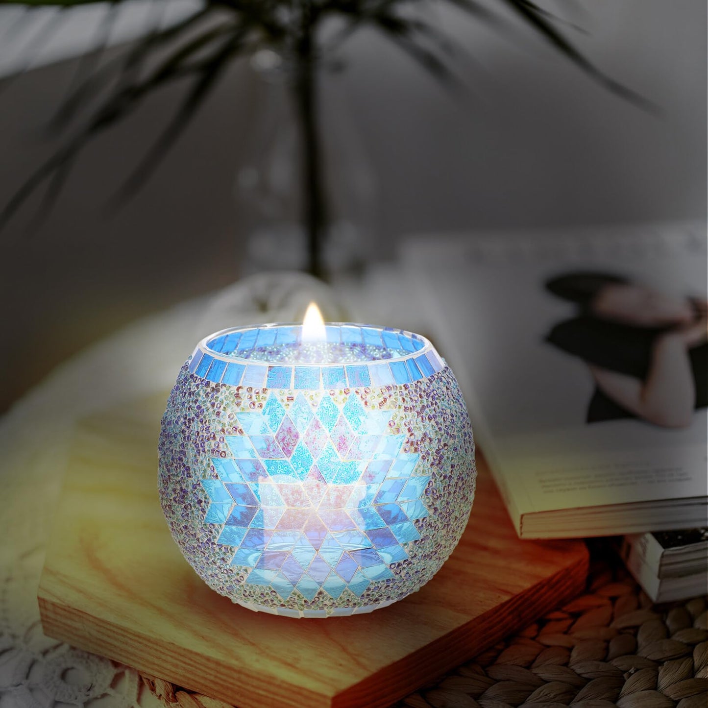 Glass Candlestick 4.13 Inch Candle Holder European Style Decorative Tealight Holder for Wedding Party Home Table Accent