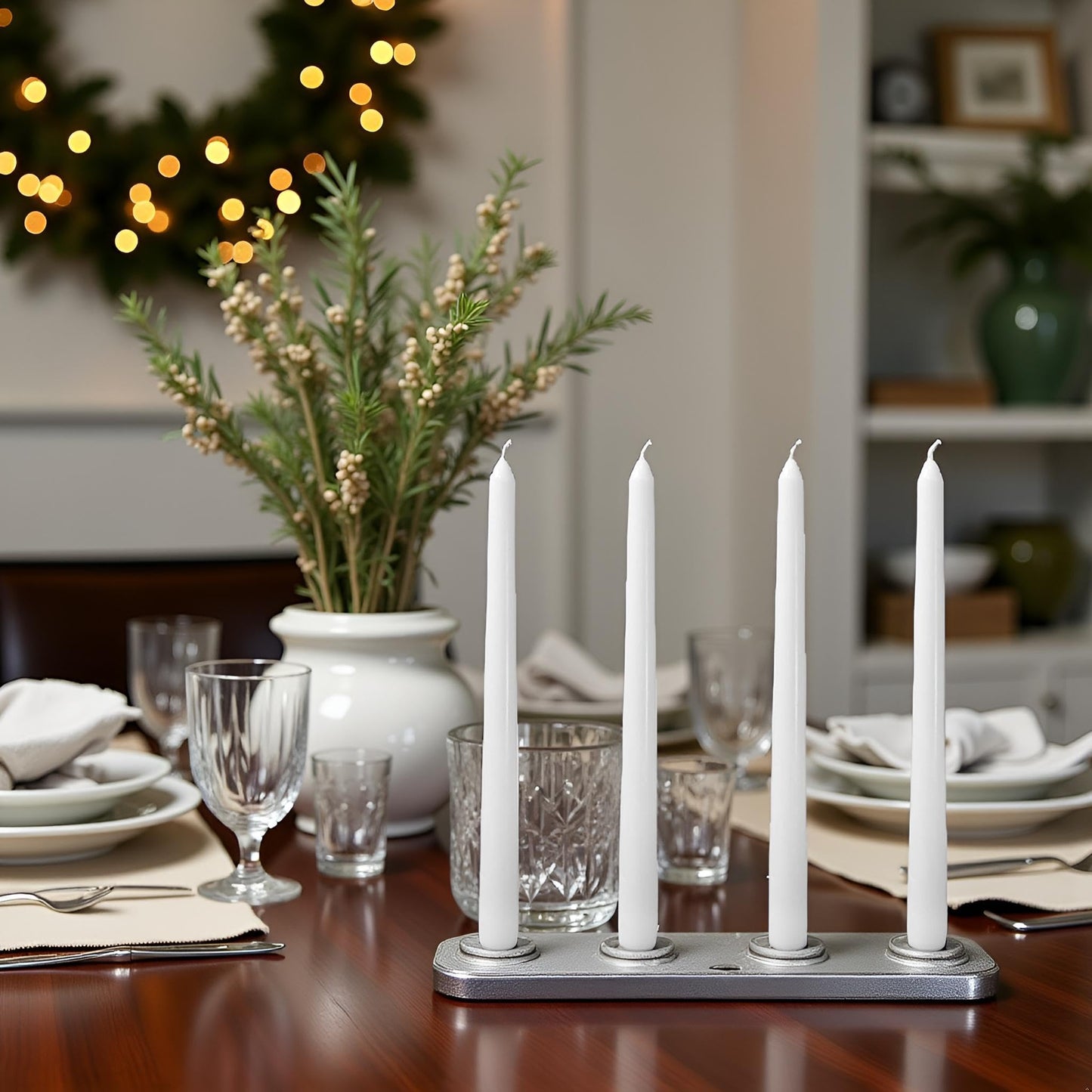CANDLESEE 12 Pack White Taper Candles丨Taper Candles 10 Inch Dripless丨Unscented & Smokeless Candlesticks Bulk丨7-8 Hours Long Burning Tall Candles丨Ideal for Christmas Weddings Parties Dinner