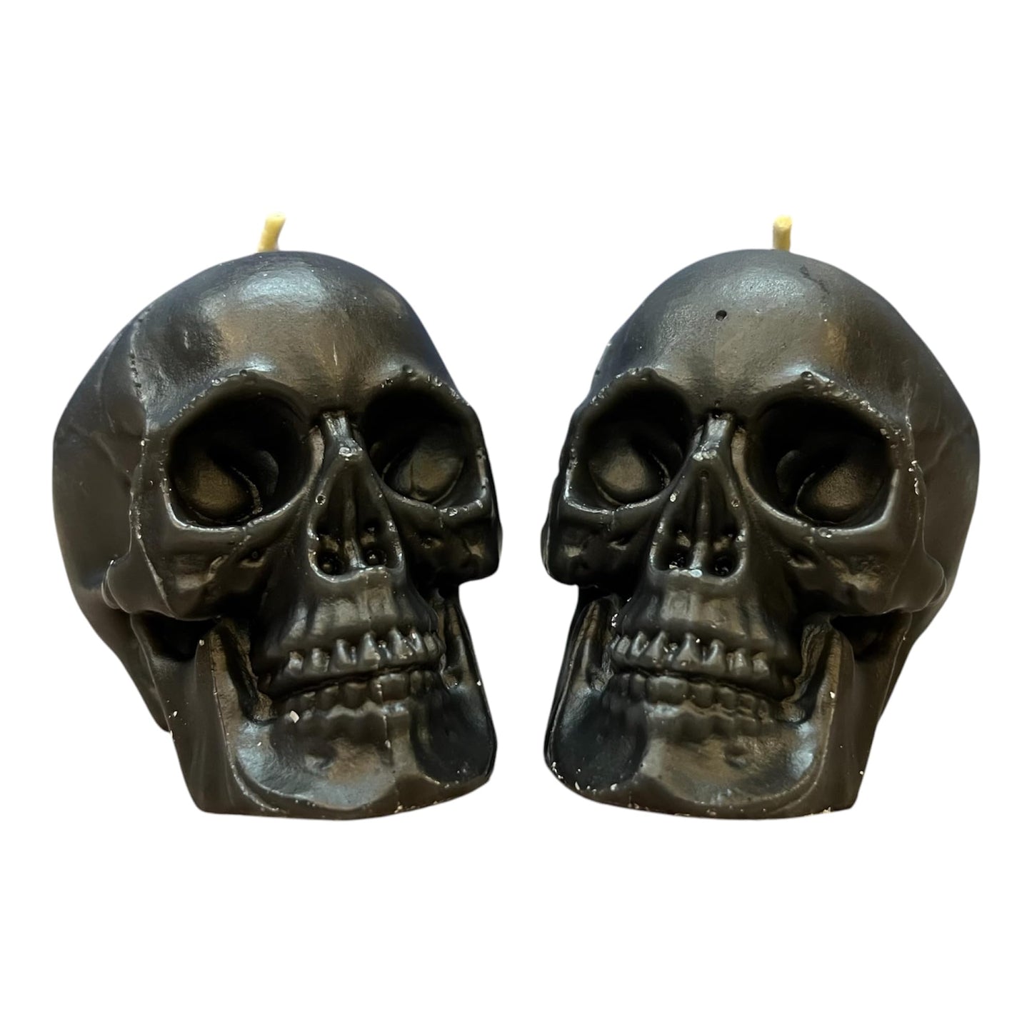 2 pcs Black Skull Candles for Spells 2.36 in Height
