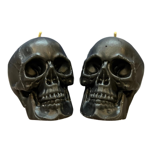 2 pcs Black Skull Candles for Spells 2.36 in Height