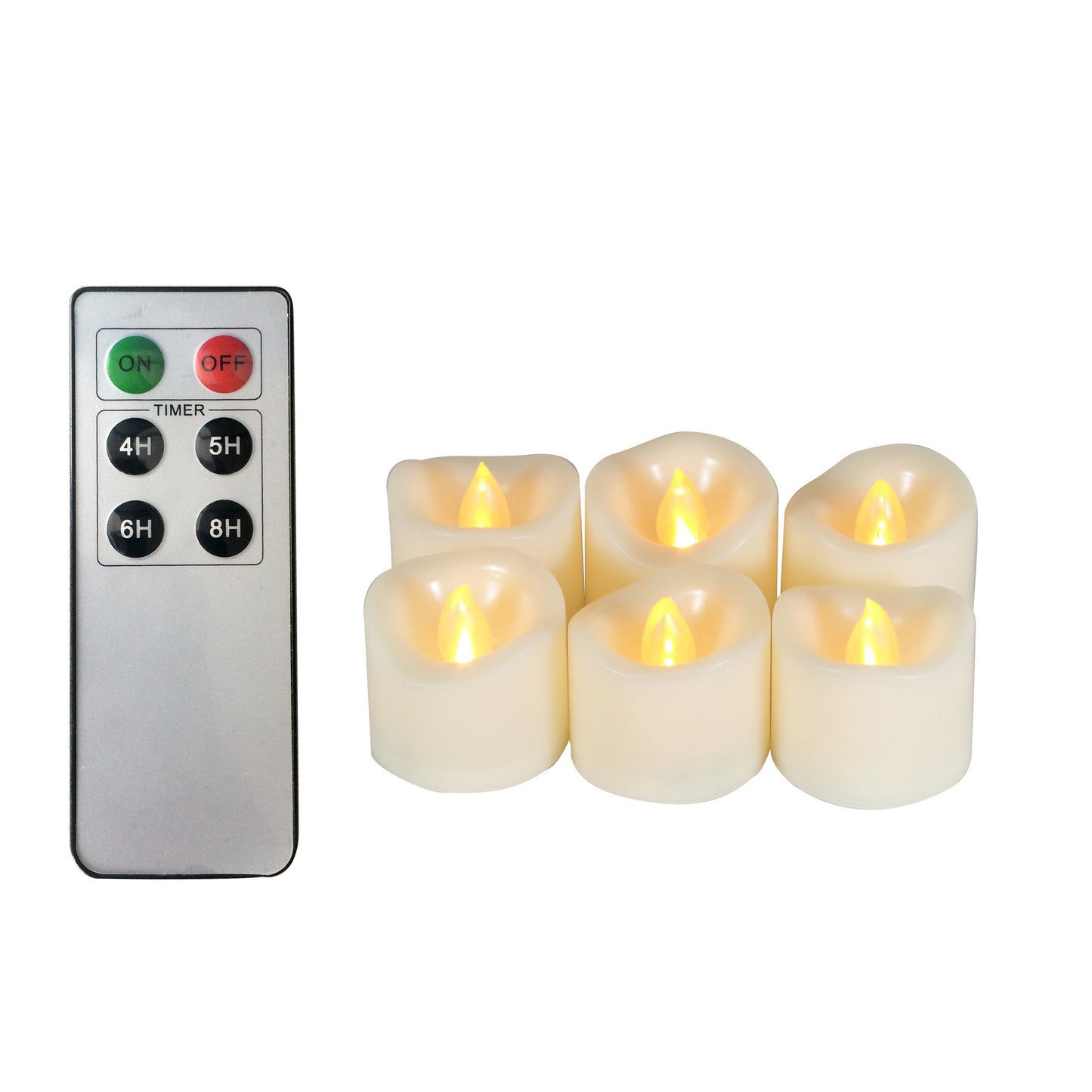 CANDLE CHOICE Battery Operated Flameless LED Tea Lights with Remote Timer Realistic Flickering Electric Tealight Candles Set Wedding Party Christmas Decorations Centerpieces Batteries Included 6 PCS