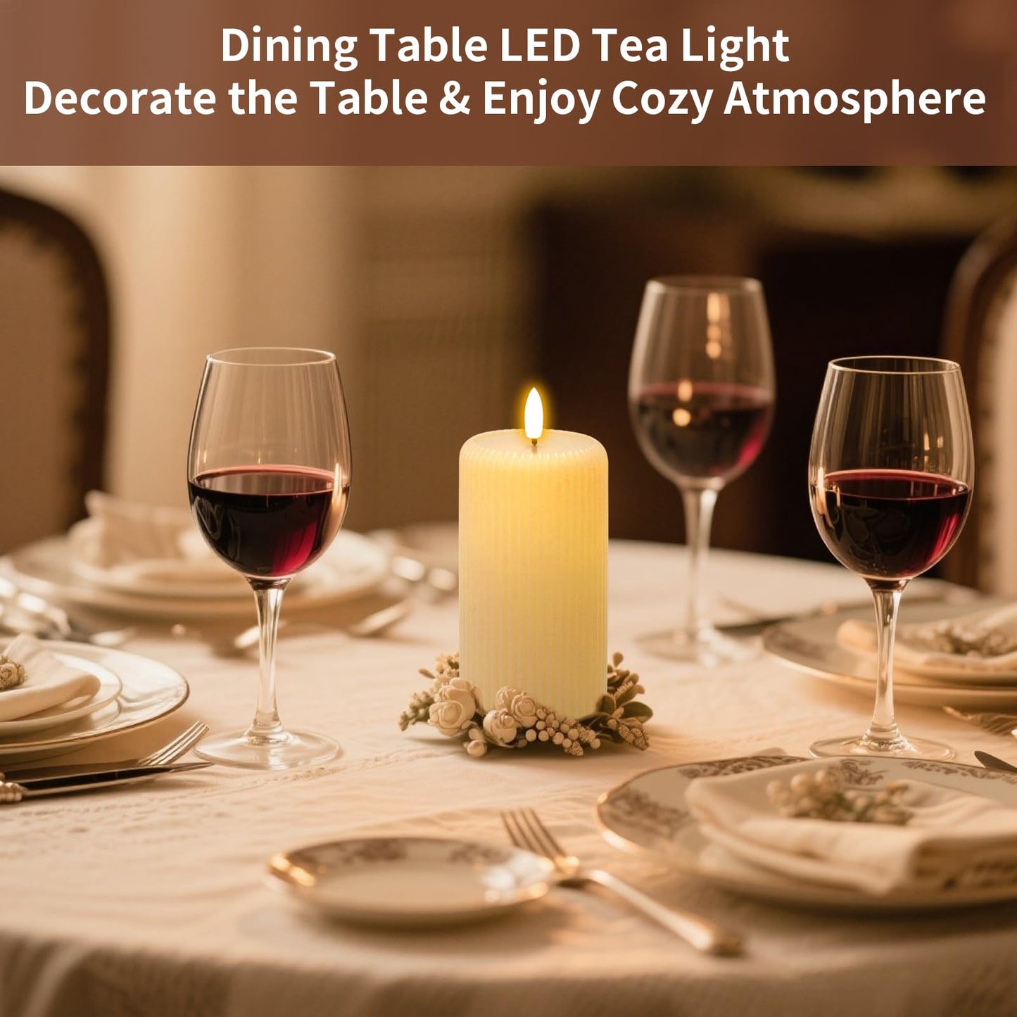 Rechargeable Candles with Remote Timer, 3 Pack LED Pillar Candles with USB Charging Base, Electric Fake Votive Candles for Wedding, Table, Halloween, Christmas Decorations (Set of 3, D3” x H4”5”6”)