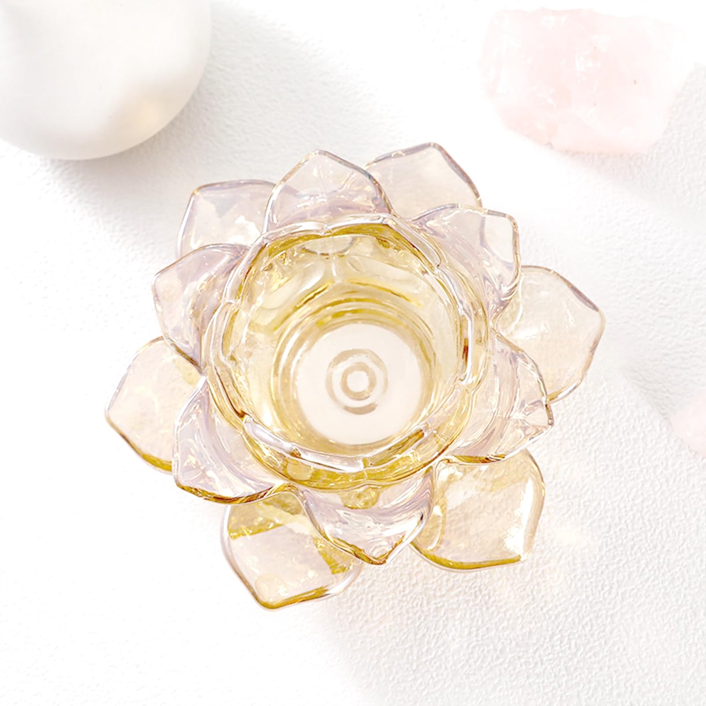 GOLDEAL Lotus Tealight Candle Holders,Set of 8,Gold Glass,Tea Light Holders,Votive Candle Holders Bulk,Pillar Candle Holder for Wedding Party,Baby/Bride Shower Party,Bathroom,Home Table Centerpieces