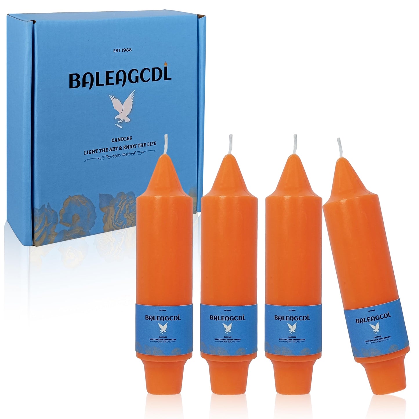 Handmade Unscented Twisted Orange Taper Candles Long Lasting Smokeless Smooth Flame Candles 5 Inch Elegant Gradient Candlesticks for Home Décor Weddings Festive Season Decorations