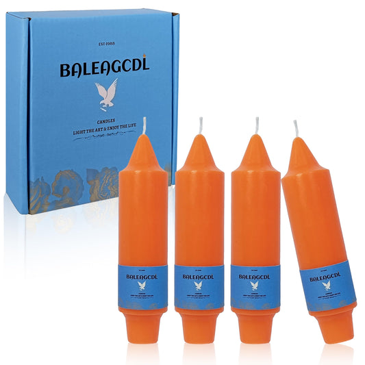 Handmade Unscented Twisted Orange Taper Candles Long Lasting Smokeless Smooth Flame Candles 5 Inch Elegant Gradient Candlesticks for Home Décor Weddings Festive Season Decorations