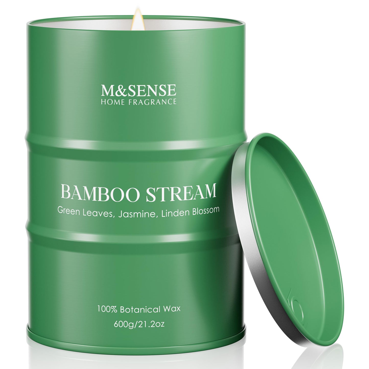 M&SENSE Bamboo Scented Candles Natural Non Toxic, Large Aromatherapy Candle for Stress Relief Meditation Relaxing, Housewarming Gifts for Women Men, 21.2oz 120 Hour Long Burning