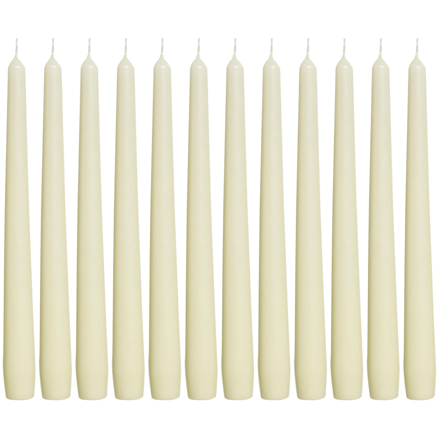 BOLSIUS Ivory Taper Candles - 12 Pack Individually Wrapped Unscented 10 Inch Dinner Candle Set - 8 Burn Hours - Premium European Quality - Smokeless & Dripless Household Wedding & Party Candlesticks