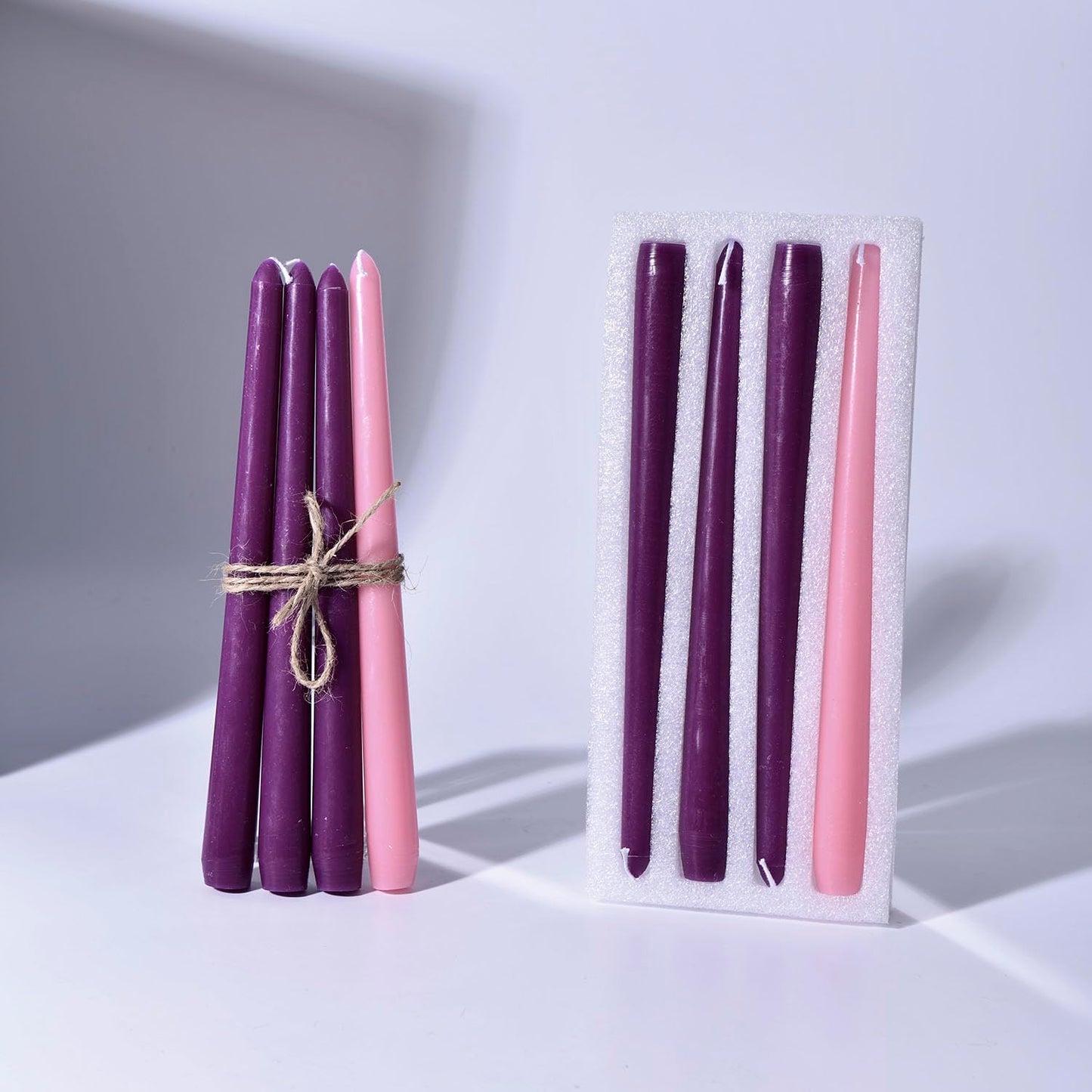 PAMELIFE 4 Pack Advent Taper Candles Set, 10-Inch Premium Dripless Unscented Christmas Real Wax Candles - Perfect for Holidays, Seasonal Celebrations, Church Services, and Parties.