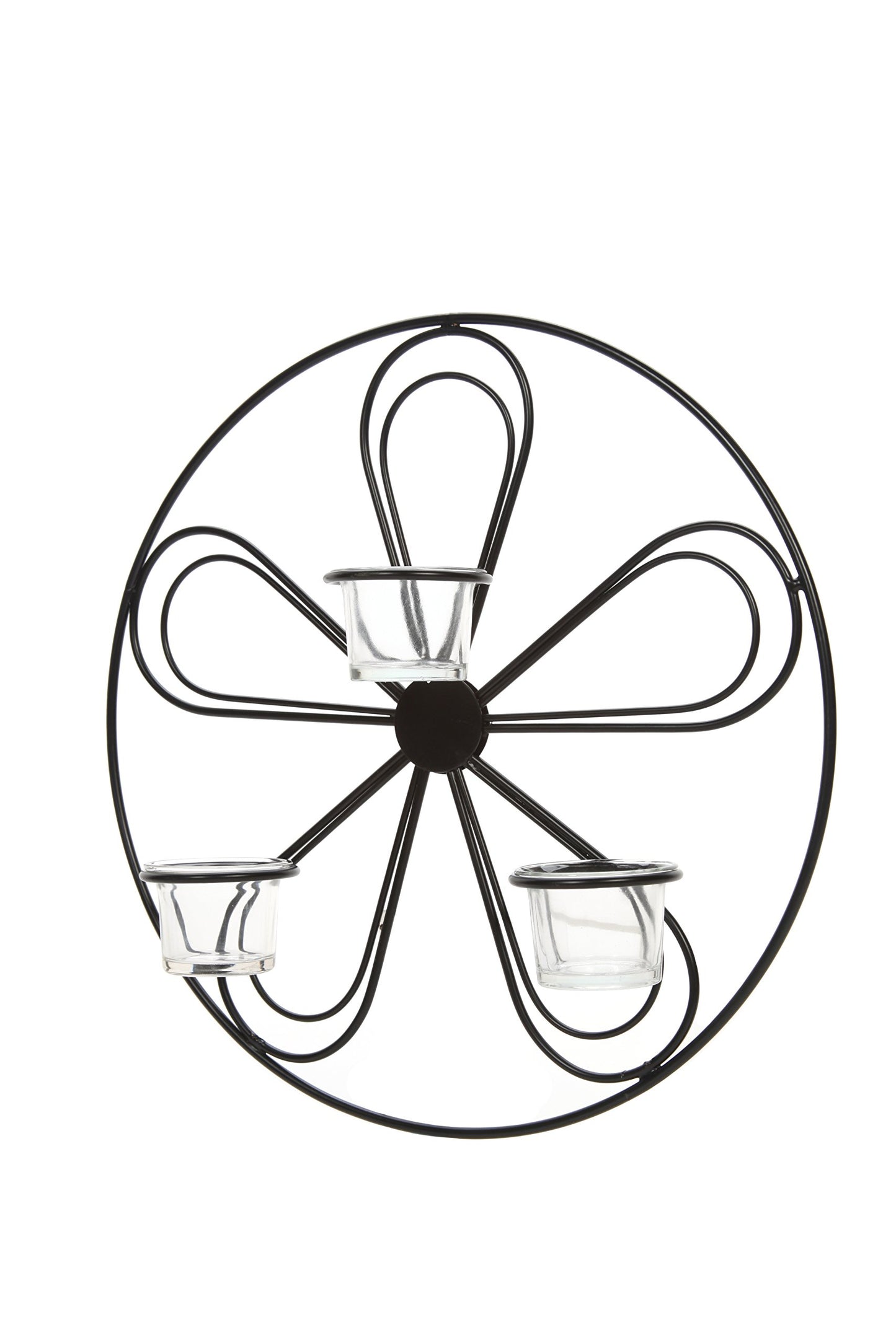 Hosley Large Floral Wall Sconce 13.5 Inch Diameter Tea Light Candle Holder LED Farmhouse Ideal Gift for Weddings, Special Occasions, and for Wall Decor, Home, Spa, Aromatherapy, Reiki.