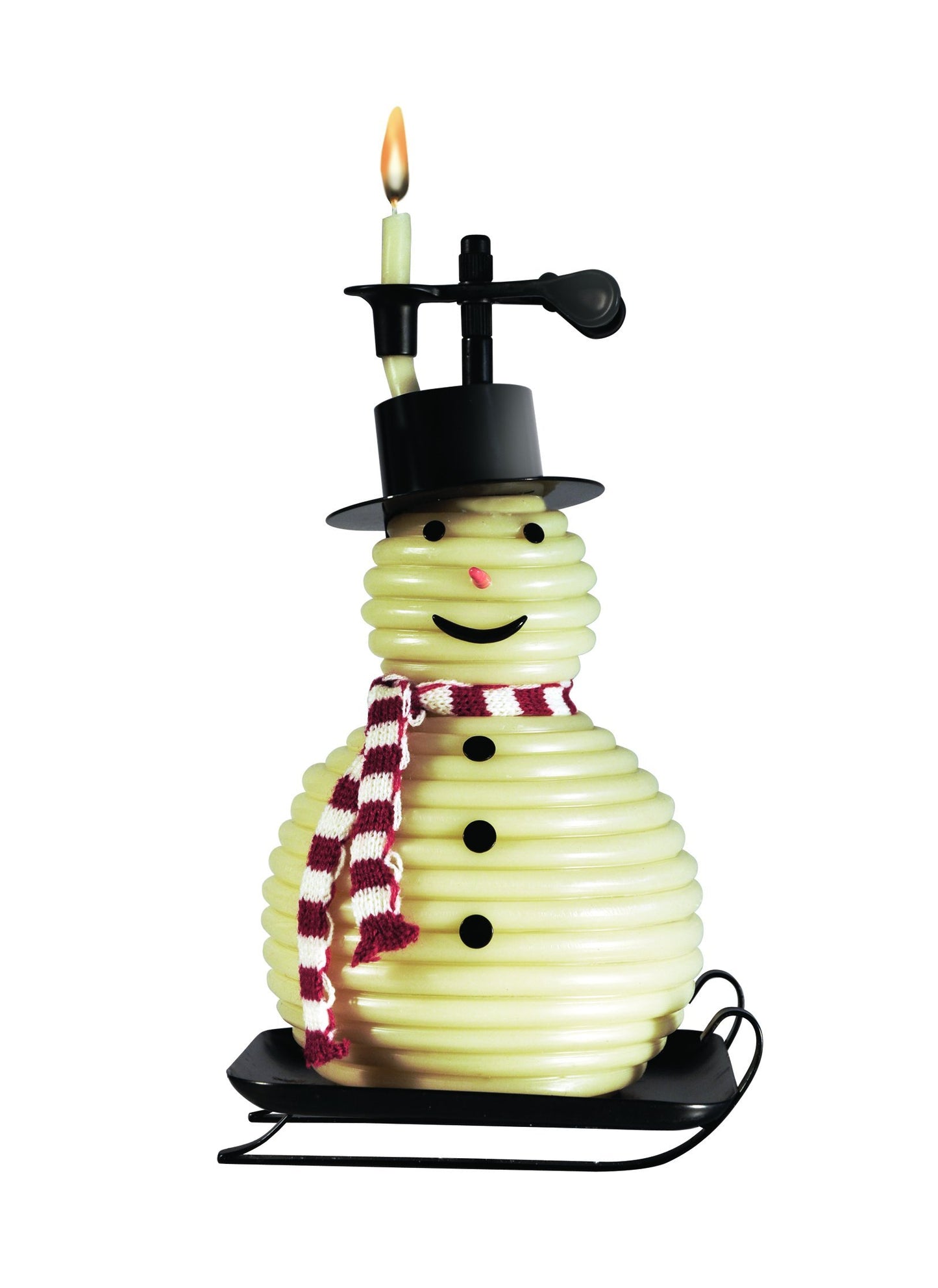 Candle by the Hour 100-Hour Snowman Candle, Eco-friendly Natural Beeswax with Cotton Wick,White