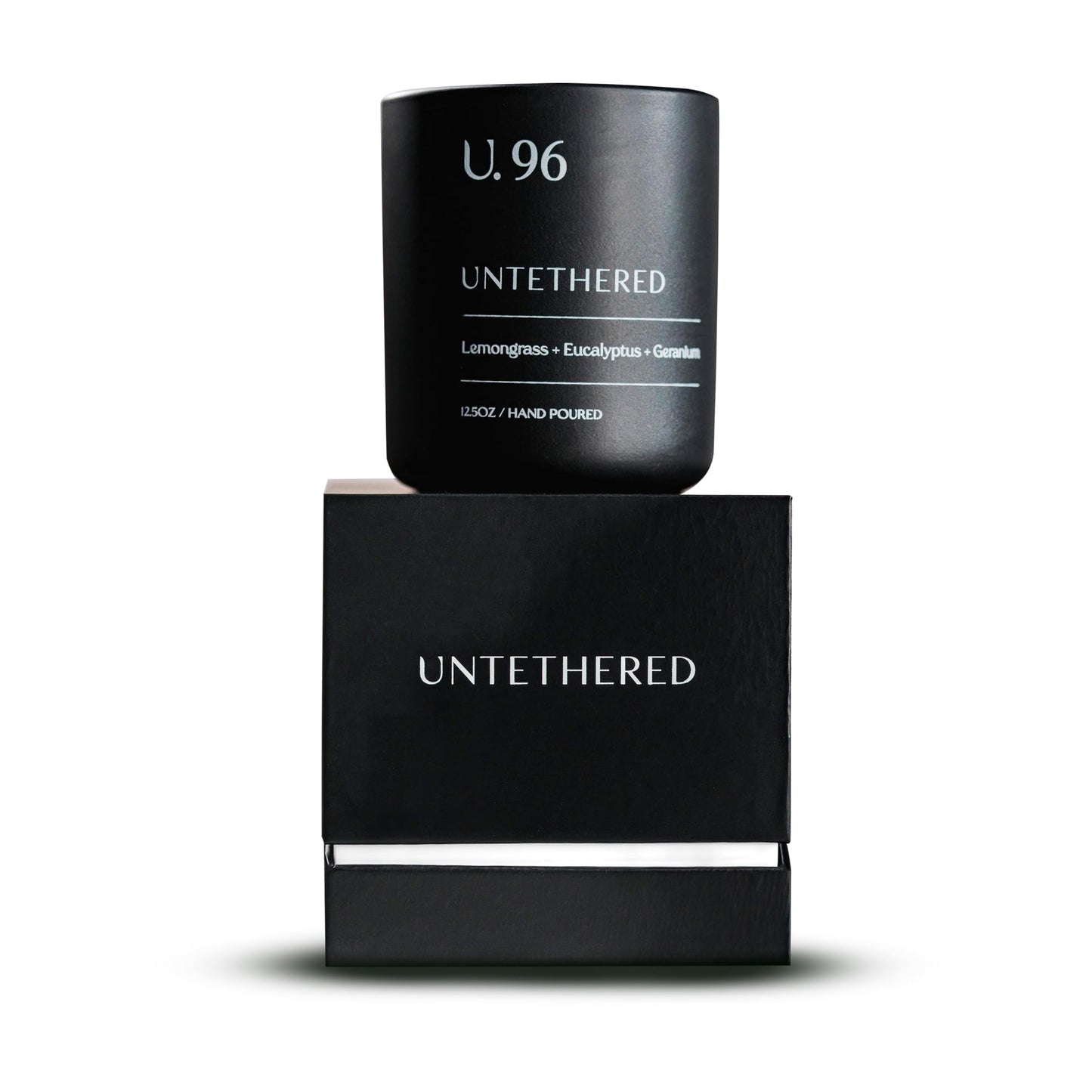 U.96 Luxury Scented Candle – Lemongrass, Eucalyptus & Amber | Hand-Poured in USA w/ 100% Natural Coconut & Apricot Wax | Double Wick, Long-Lasting Aromatherapy Candle for Home, Gift, & Rest (12.5 oz)