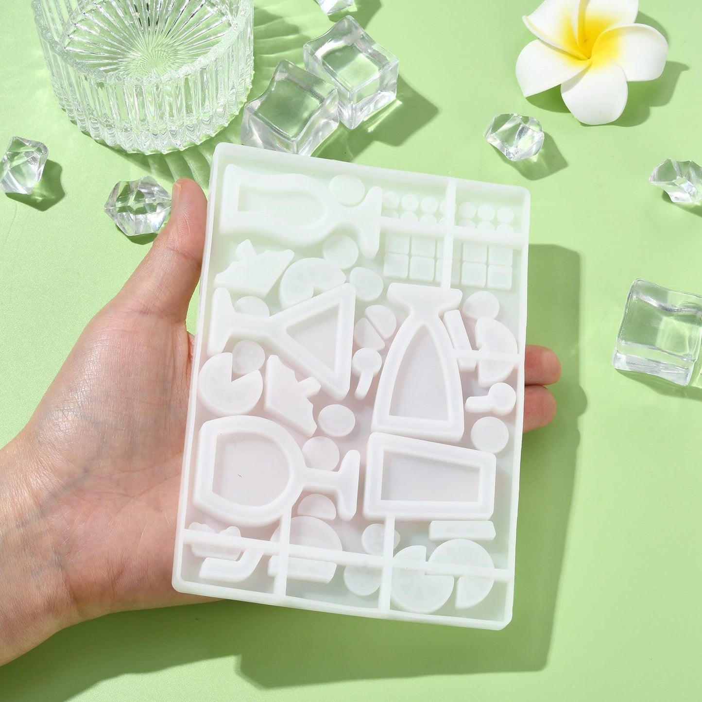 Gythara Summer Drink Theme Silicone Molds Beach Cocktail Fruit Ice Molds for DIY Party Ice Epoxy Resin Plaster Casting Soap Craft Making Decor