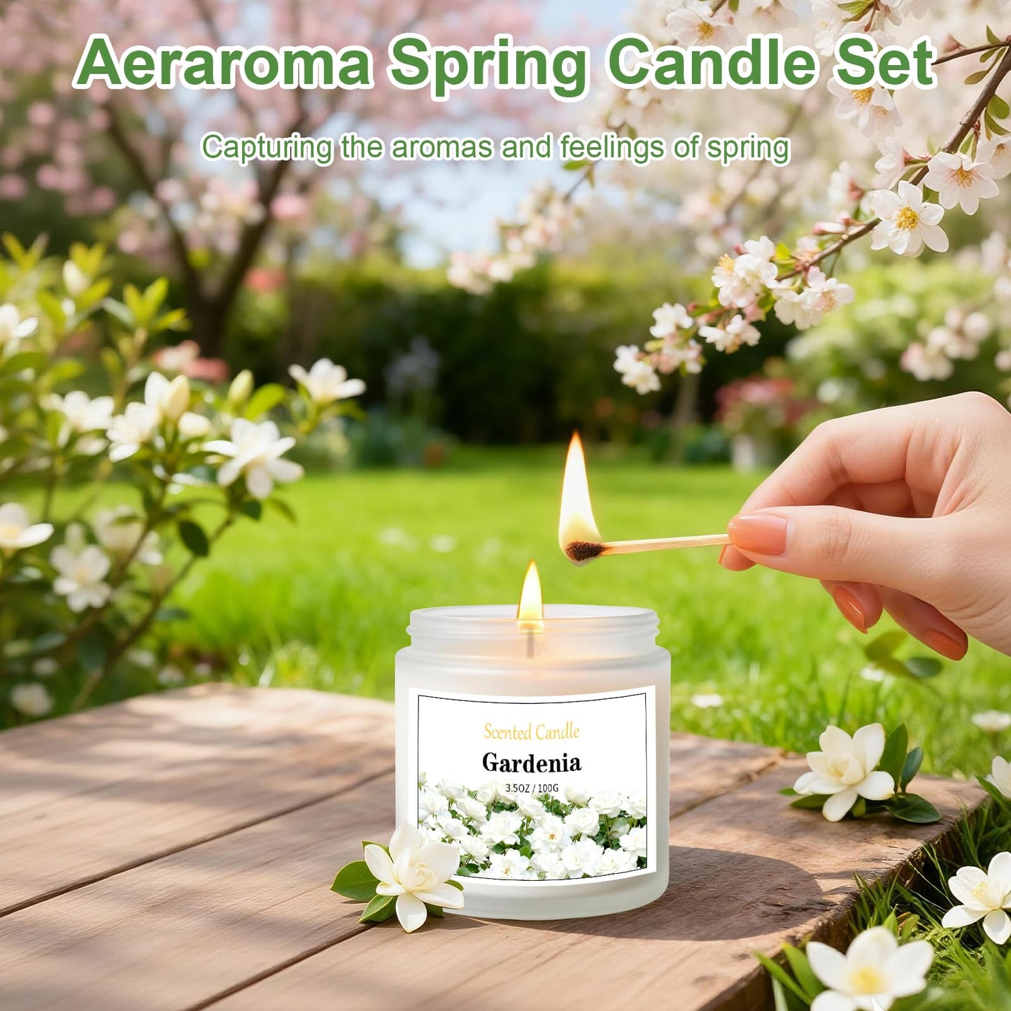 Aeraroma 6 Pack Spring Candles for Home Scented, Spring Scented Candles for Women Men, 21oz Natural Soy Wax Candle, Scented Candle Gifts Set for Birthday, Valentines Day, Anniversary