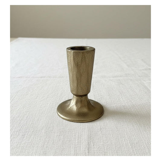 Vintage Brass Cast Iron Candlestick Holder Single Piece for Table, Mantel, Home Decor, Creates Warm Cozy Ambiance (1 pcs)