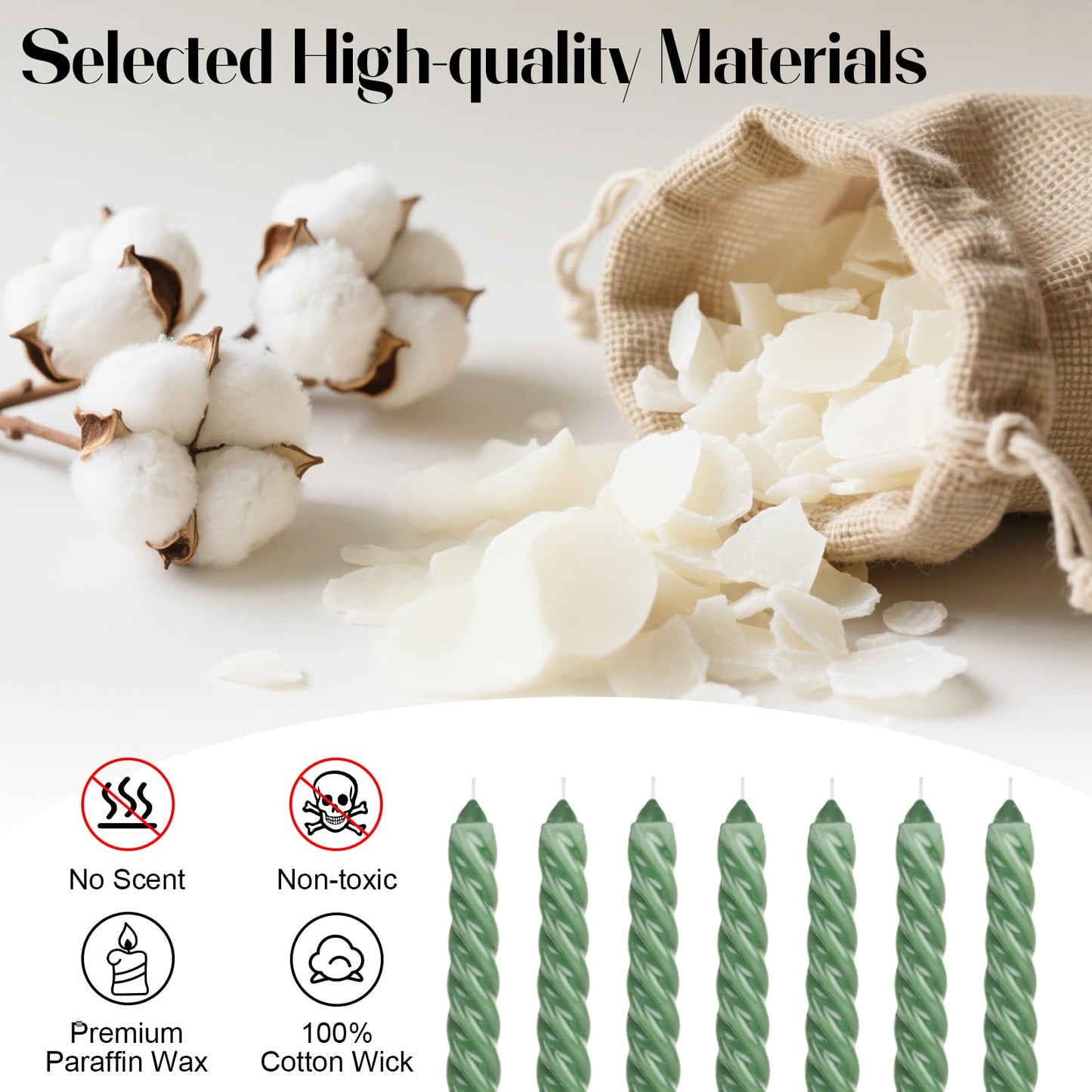 Tobeape 12 Pack 10 Inch Tall Sage Green Spiral Taper Candles, Unscented Dripless Twisted Wax Candles for Holiday Celebration Wedding Dinner Birthday Party Display Home Decor - 8 Hour Long Burning