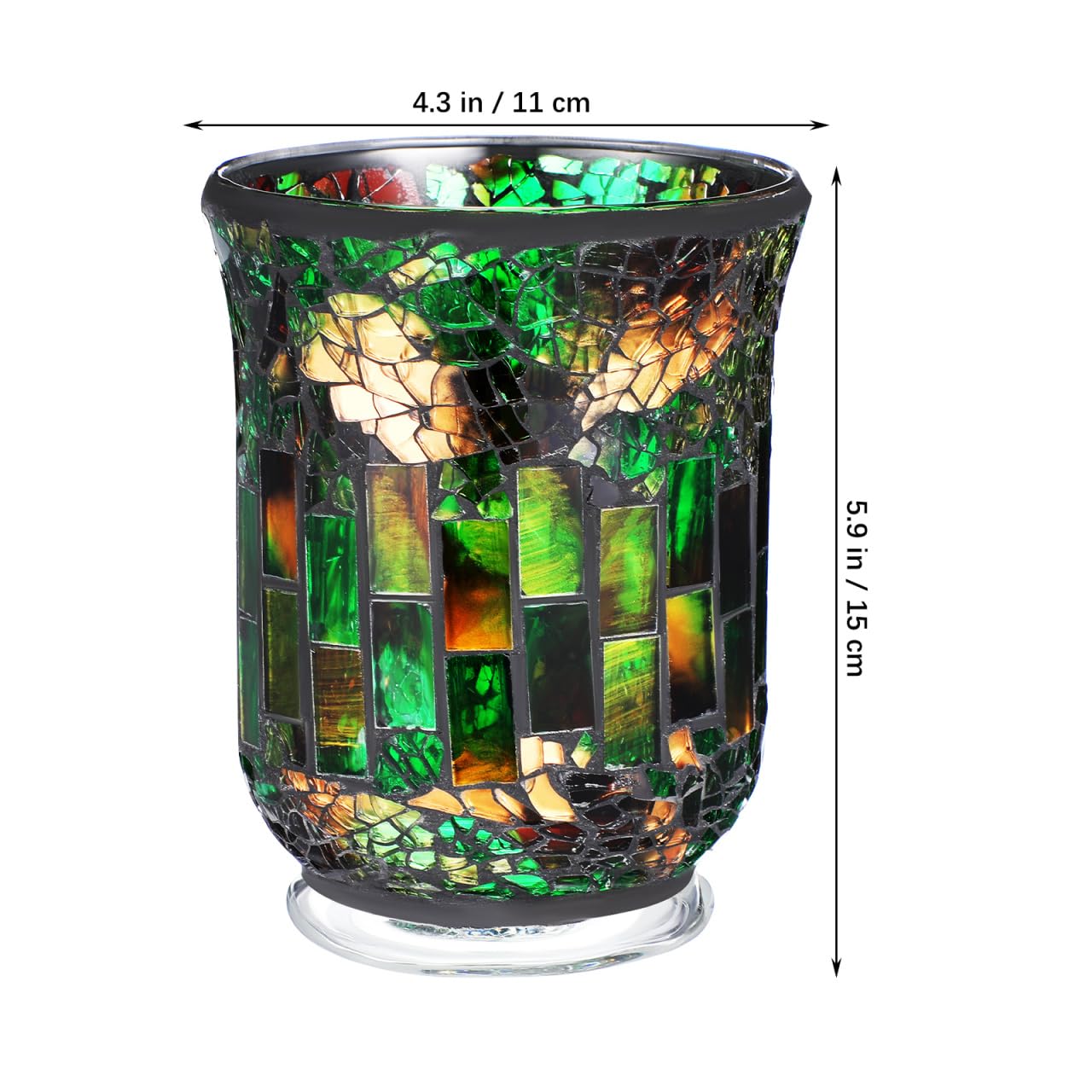VINTORKY Candle Jar European Style Glass Candlestick Table Centerpiece Farmhouse Decor
