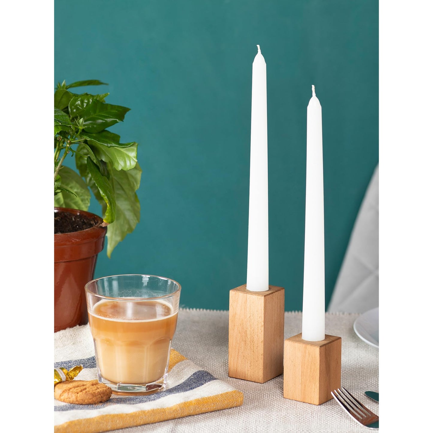 CANDWAX 12 inch White Taper Candles - Set of 4 Tapered White Candle Sticks Ideal for Christmas Decor - Unscented Dripless Smokeless Long Burning Tall Candles - Christmas Candlesticks for Home Decor