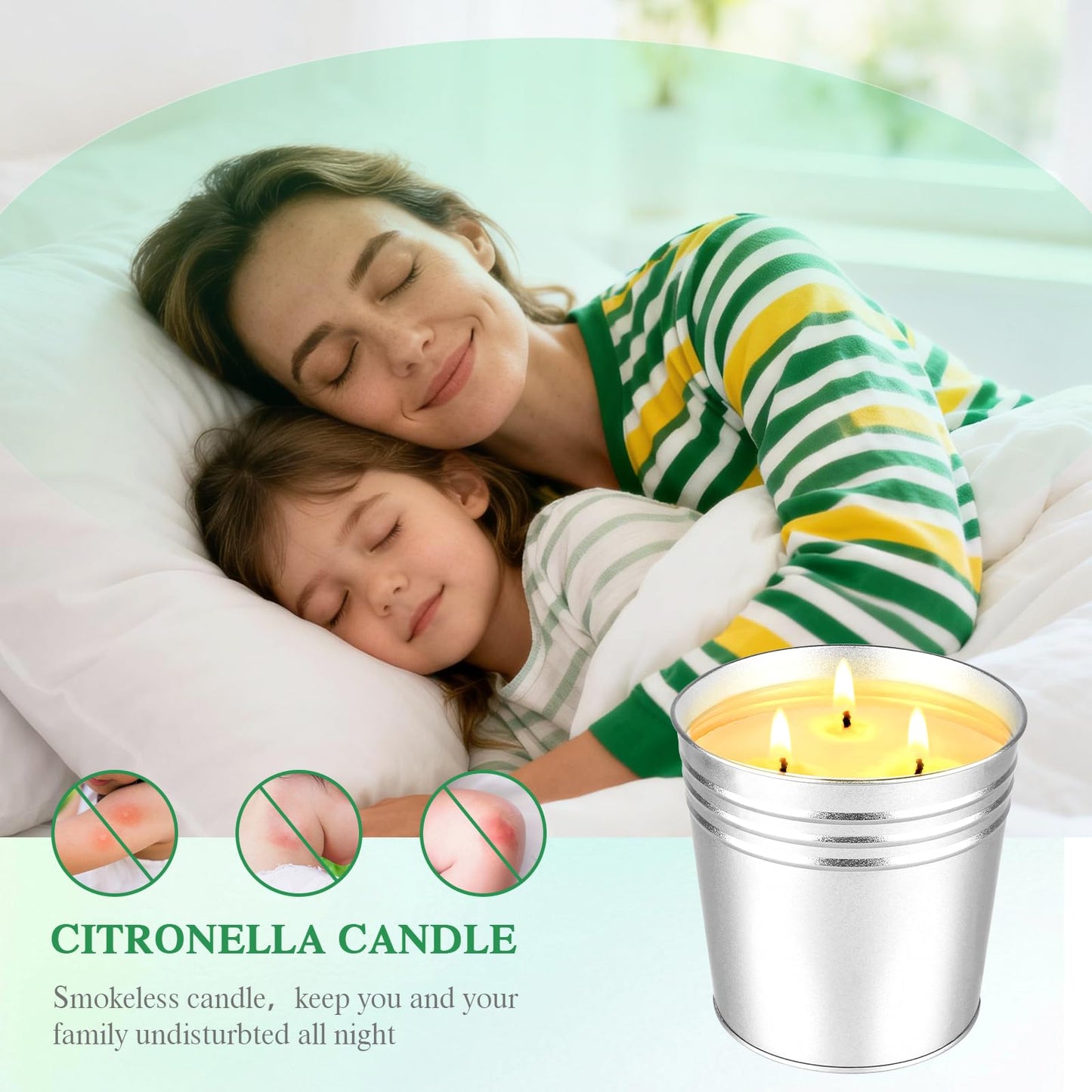 Citronella Candles Outdoor, 34oz Large Citronella Candles for Patio, 200 Burn Hours, 3 Wicks Outdoor Candle Set of 2 for Outside Camping Garden Yard Balcony, Natural Soy Wax, Lemongrass Scented