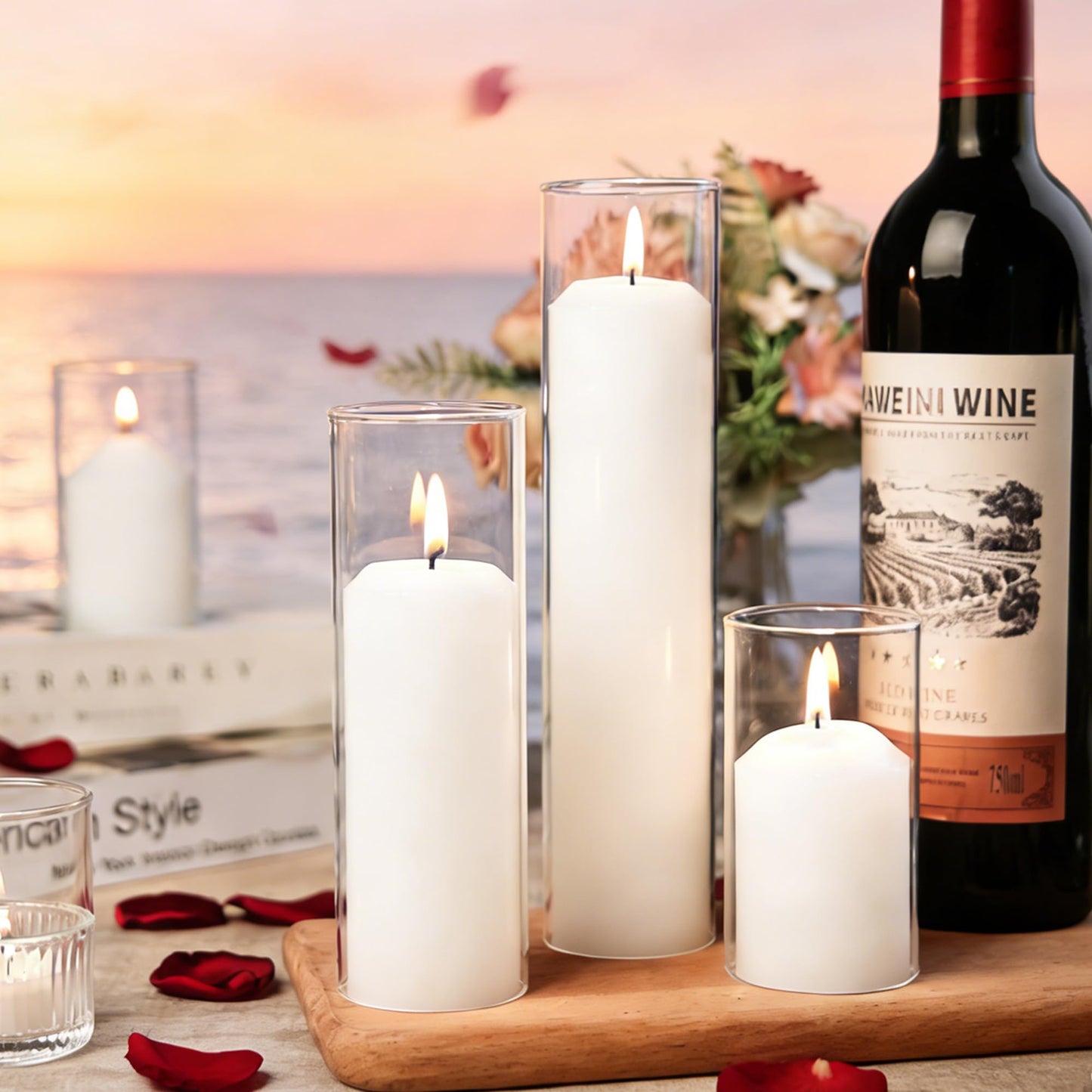 HTTBEIZI Pillar Candles Bulk Set - Unscented, Smokeless, Dripless | 3 Sizes: 2x3, 2x4, 2x6 Inches | Ideal for Weddings, Christmas & Home Decor (18, White)