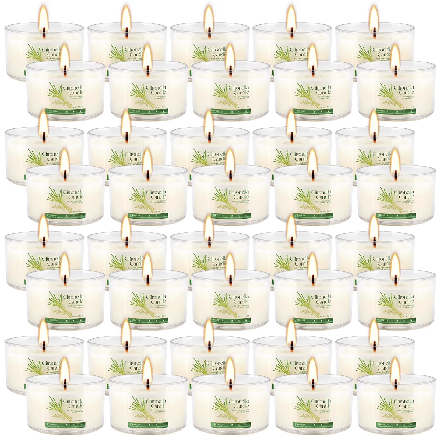 40 Pack 1.5oz Citronella Candles Bulk, Small Soy Wax Candles Bulk, Mini Portable Candles for Outdoor Patio Yard Home Wedding Party Camping Travel