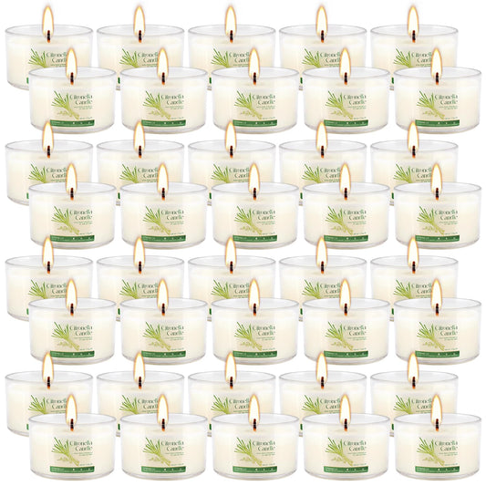 40 Pack 1.5oz Citronella Candles Bulk, Small Soy Wax Candles Bulk, Mini Portable Candles for Outdoor Patio Yard Home Wedding Party Camping Travel