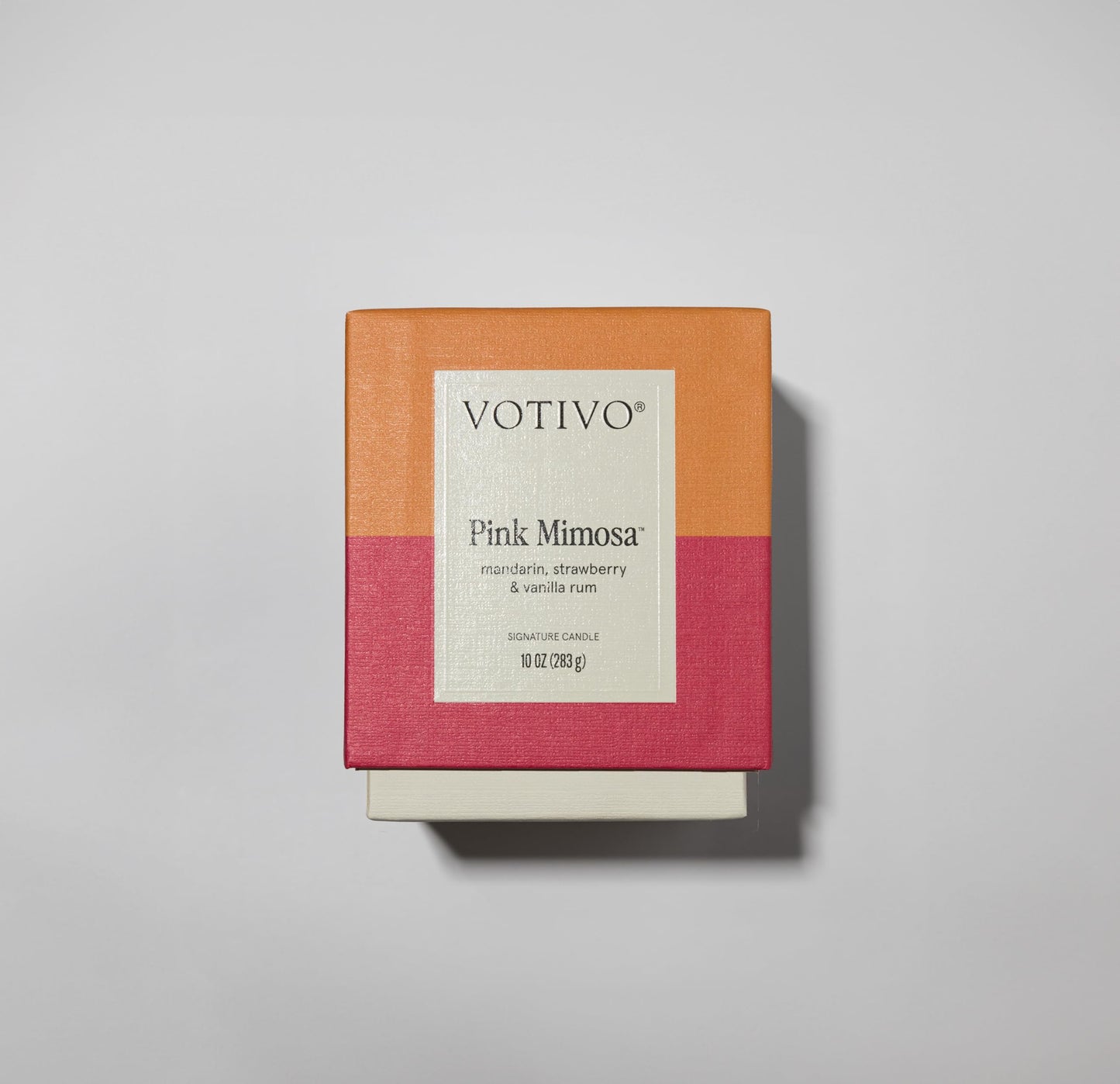 Votivo Pink Mimosa 10 oz Signature Candle | Soy Wax Blend | Luxury Glass Jar Scented & Box | Home Decor | Gifts | Highly Scented