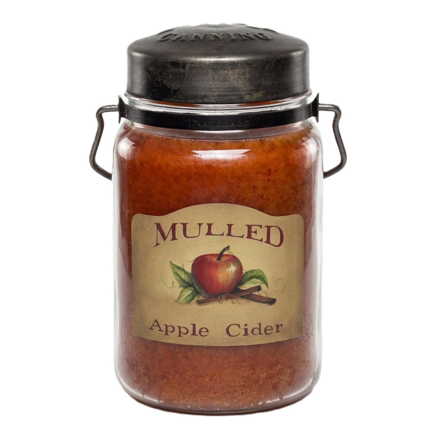 McCall’s Candles | Mulled Apple Cider | 26 oz Scented Candle | USA-Poured | Vintage Rustic Jar with Carrying Handle | Tangy Spiced Cider Fragrance