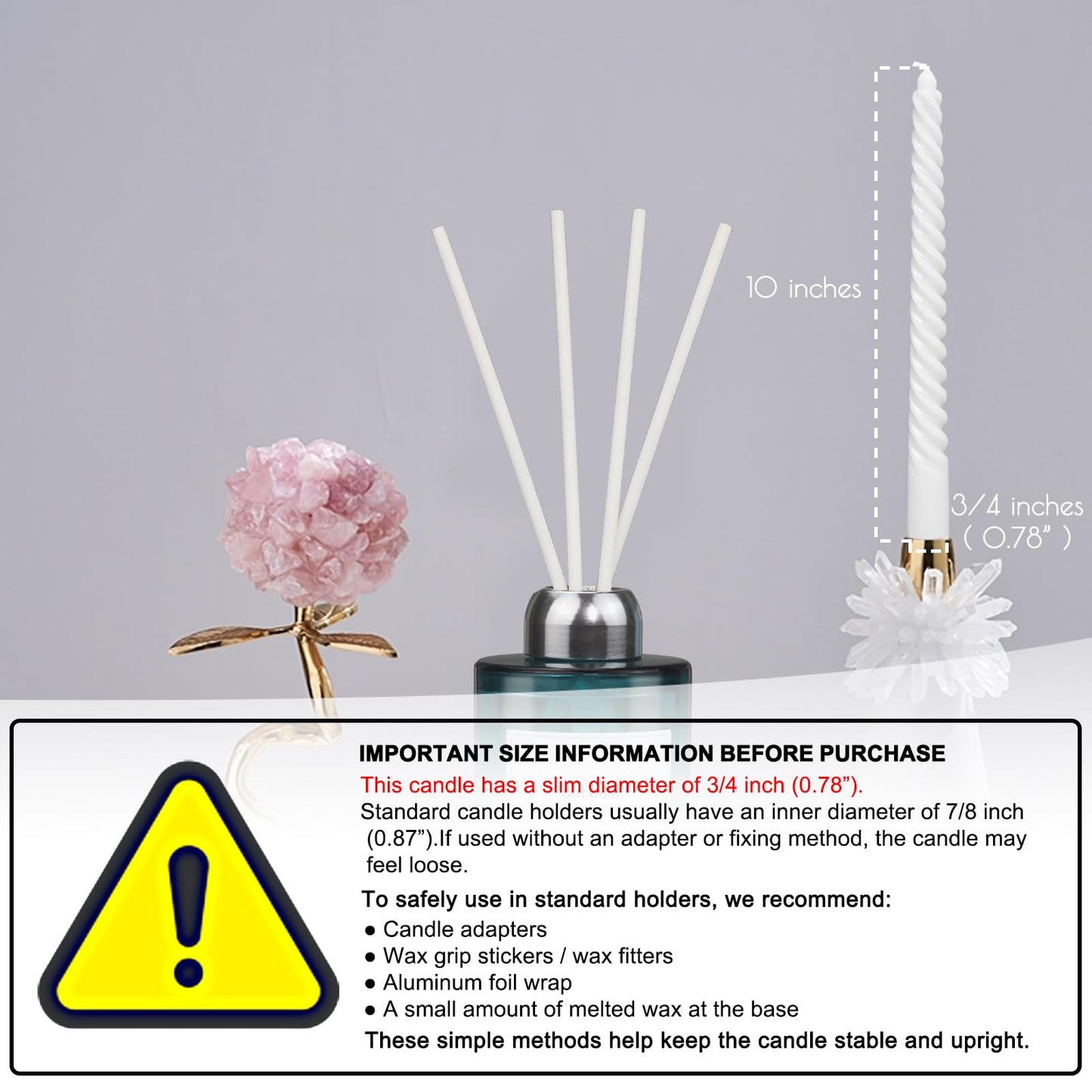 Tipgute 10 Pack Spiral White Taper Candles 3/4×10 Inch – Dripless Smokeless Unscented Long Tall Twisted Tapered Candlesticks Velas Blancas for Wedding Dinner Advent Christmas Easter Home Decor