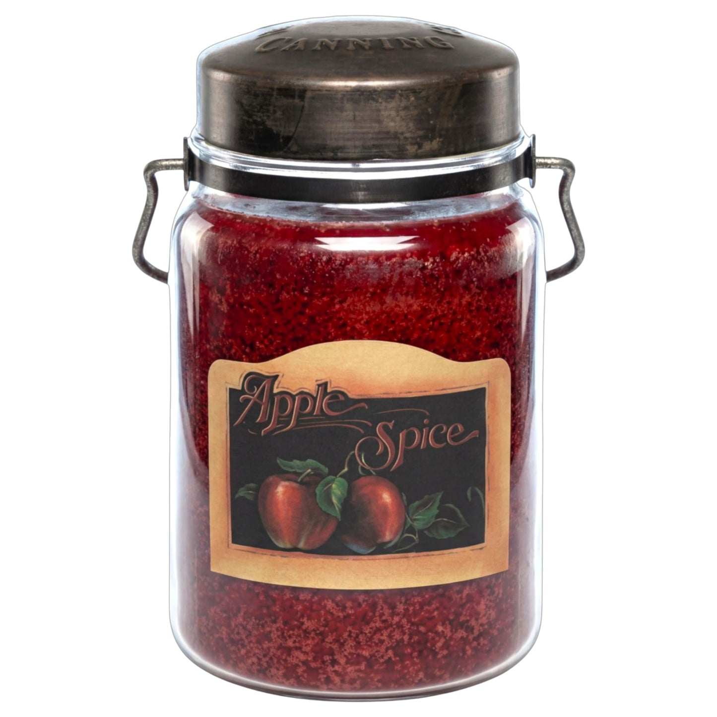 McCall’s Candles | Apple Spice | 26 oz Scented Candle | USA-Poured | Vintage Rustic Jar with Carrying Handle | Red Apple, Cinnamon & Warm Spice Fragrance