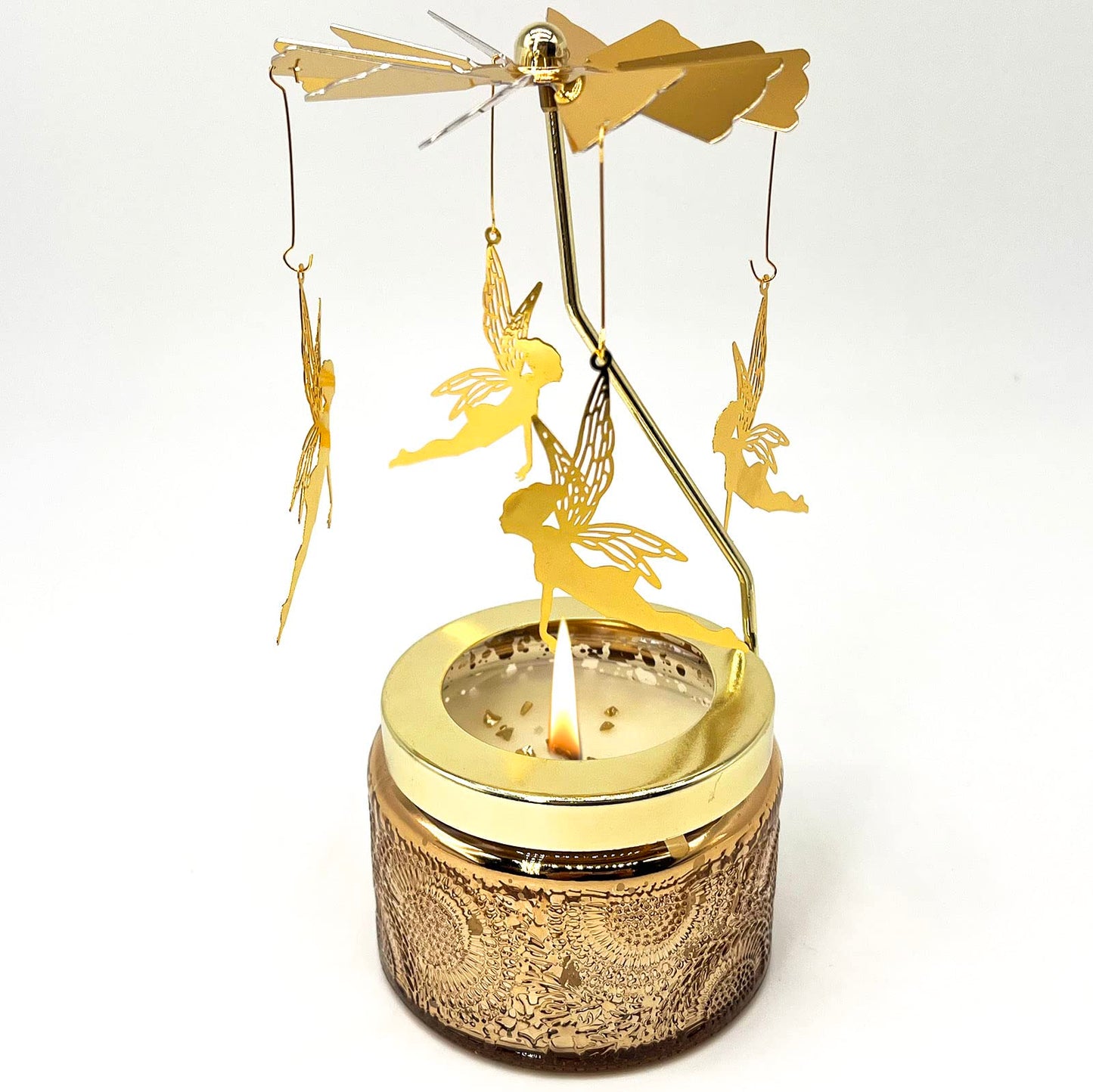 Funny Rotatable Scented Candles Decorative Soy Candle with Carousel Fairy Jar Candle Christmas Birthday Gifts for Women Unique Candle