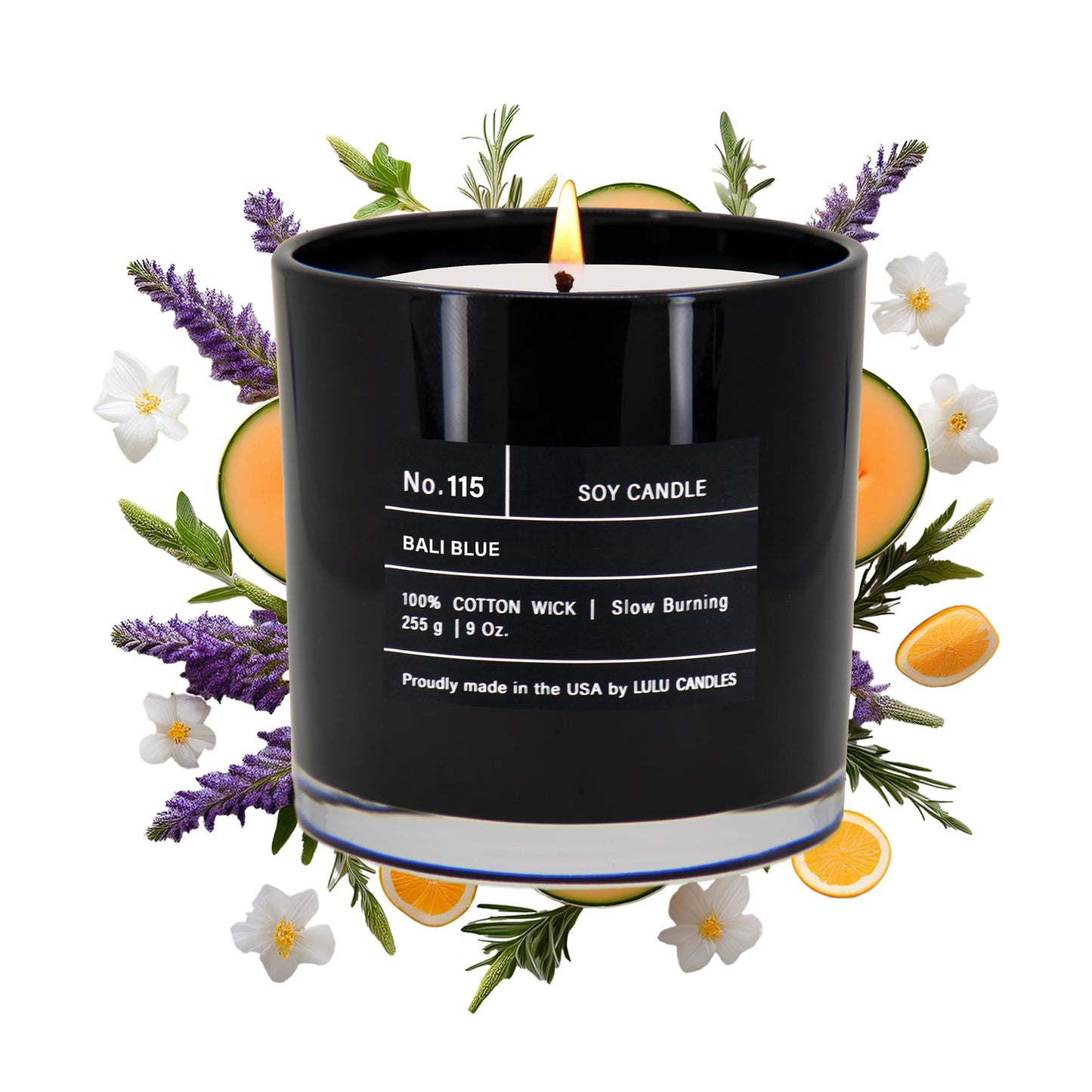Lulu Candles | Mediterranean Citrus | Smells Fresh & Sweet | Luxury Scented Soy Jar Candle | Hand Poured in The USA | Highly Scented Long Lasting (9 Oz.)