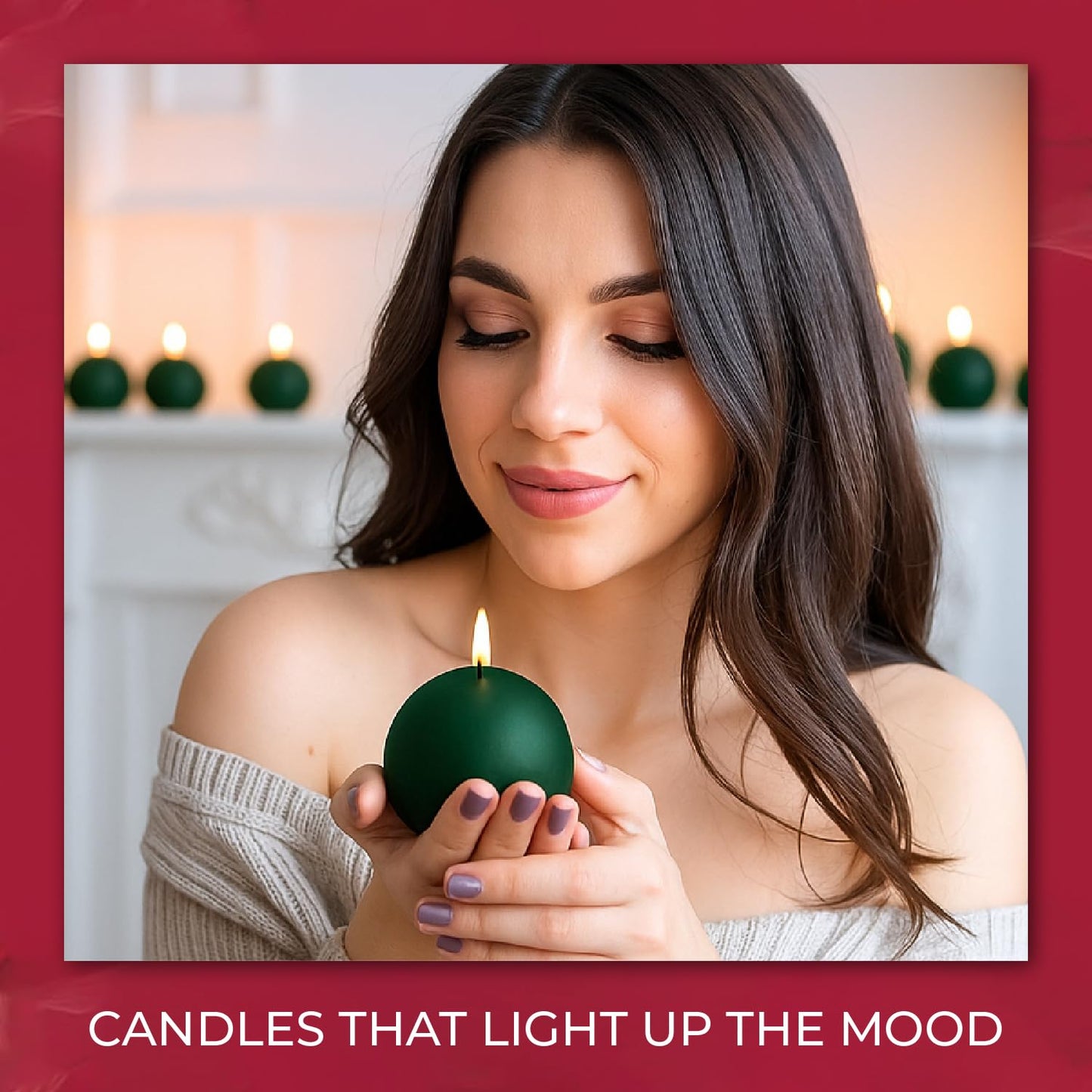 Biedermann & Sons Green Round Candles (Set of 4), Unscented Dripless Balls, 2.5" Spheres, 8 Hour Burn, Decorative Set for Events and Everyday Candlelight