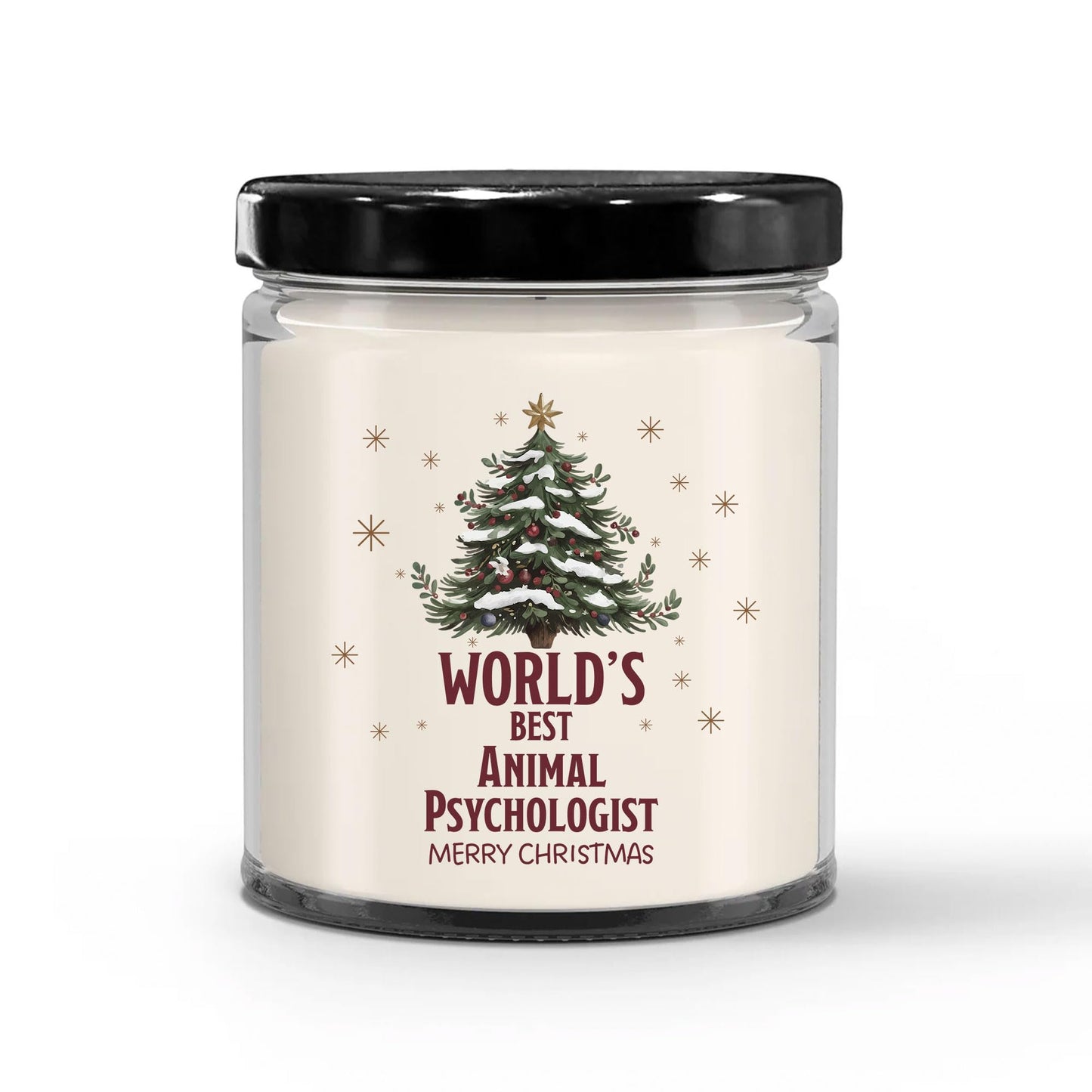 World's Best Animal Psychologist Candle for Christmas Party - Gifts for Coworker Staff Employee Boss Manager Men & Women - 9oz Vanilla Scented Soy Wax - Holiday Keepsake