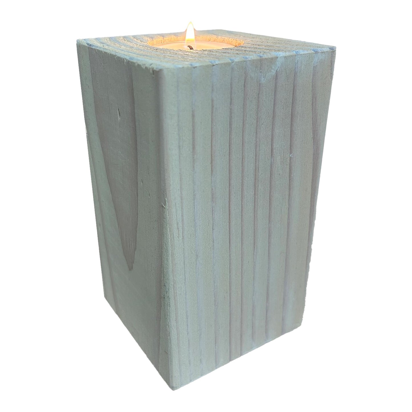 6" Farmhouse Candle Holder Black Pillar Candle Holder Tall Tea Light Candle Holders Block (Beige Cream)