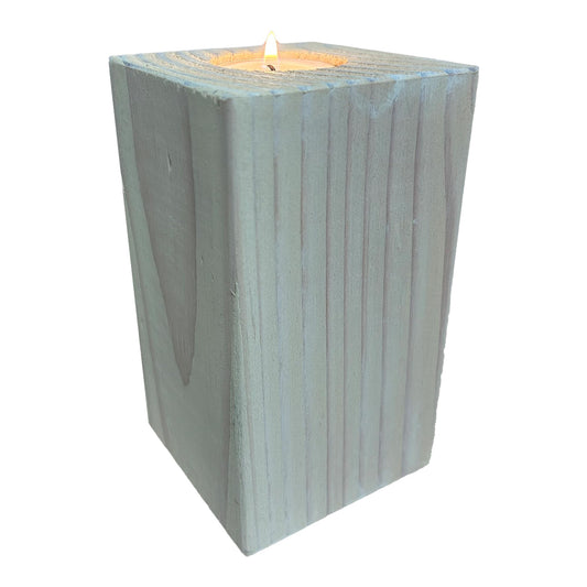 6" Farmhouse Candle Holder Black Pillar Candle Holder Tall Tea Light Candle Holders Block (Beige Cream)