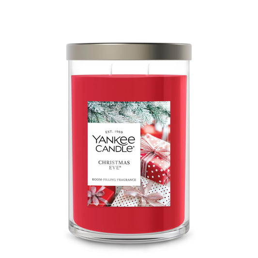 Yankee Candle Large Tumbler Scented Candle with up to 80 Hour Burn Time, Premium Plant Wax Blend for Consistent Burn, 20 oz Tumbler Candle with Room Filling Fragrance, Christmas Eve
