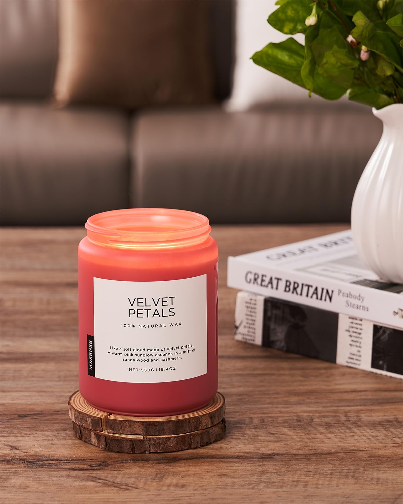 M&SENSE Sandalwood Rose Scented Candle, 19.4oz Large Soy Wax Candle for Home, 110 Hour Long-Lasting Non-Toxic Floral Aromatherapy Candle, Relaxing Self-Care Graduation Gift for Friends Daughter Son