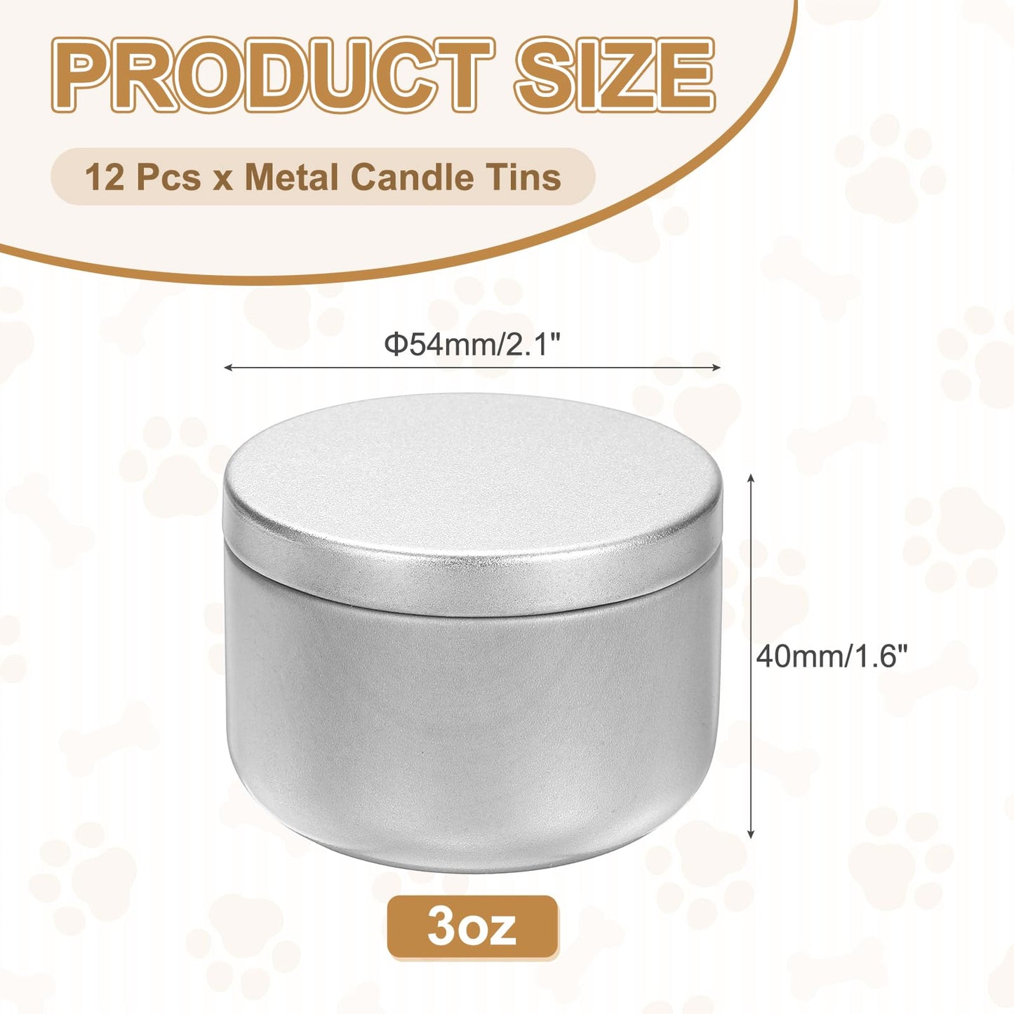 MECCANIXITY 3oz Candle Tins, 12pcs Metal Candle Tins Jars with Lids Round Empty Tin Can Containers Bulk for Storage Tea and Making DIY Arts Crafts Christmas Gifts, Silver