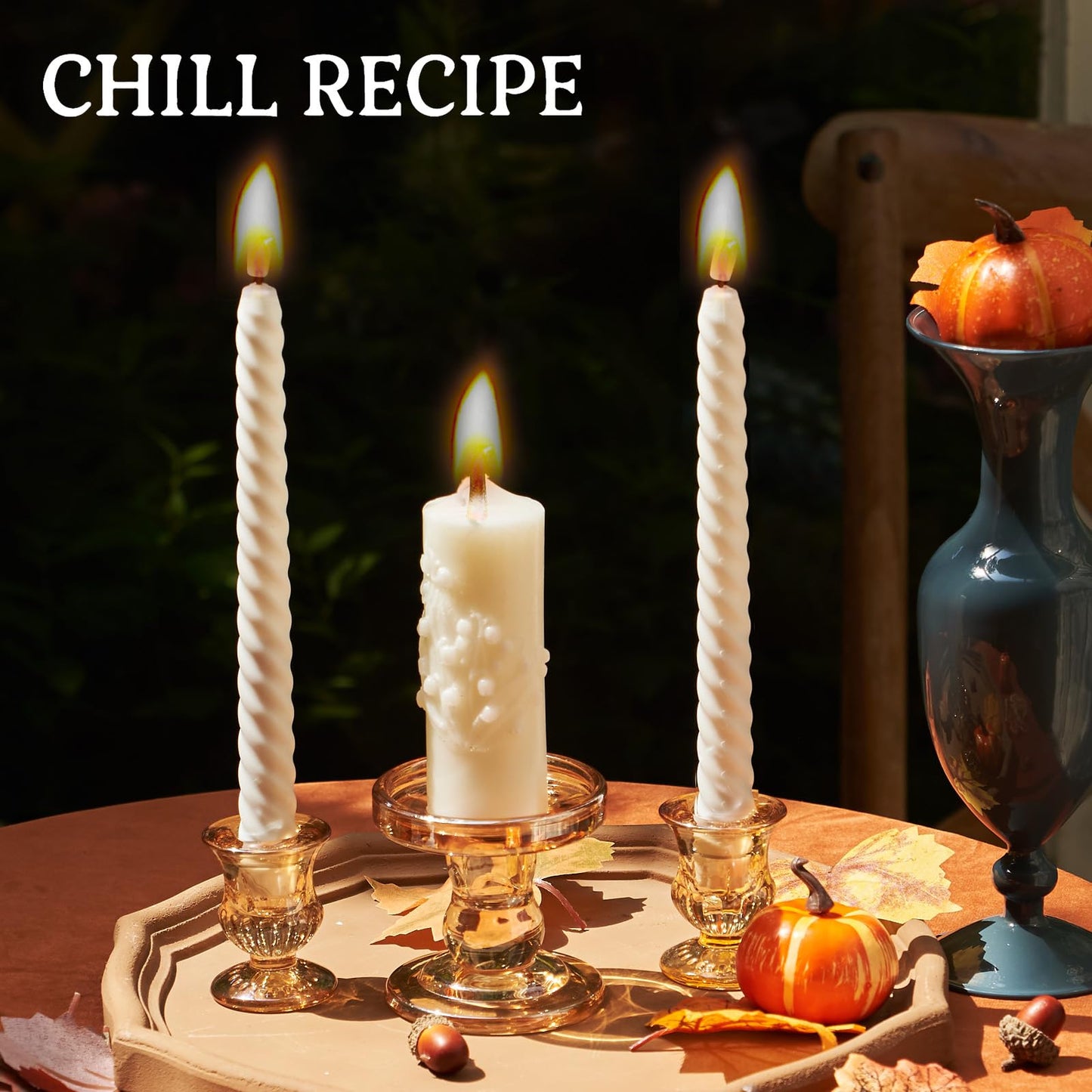 CHILL RECIPE Unity Candle Holders Glass Candlestick Holders for Pillar Candles Taper Candles, Crystal Taper Candle Holders for Weddings Table Centerpiece Dinning(Gold)