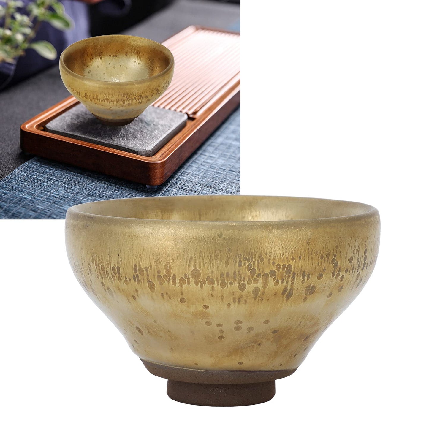 Alvinlite Jianzhan Tenmokus Porcelain Tea Cup Ceramic Tea Bowl with great glaze Chinese Tea Cup with Box for Cherish Crafts Gift(130mi)