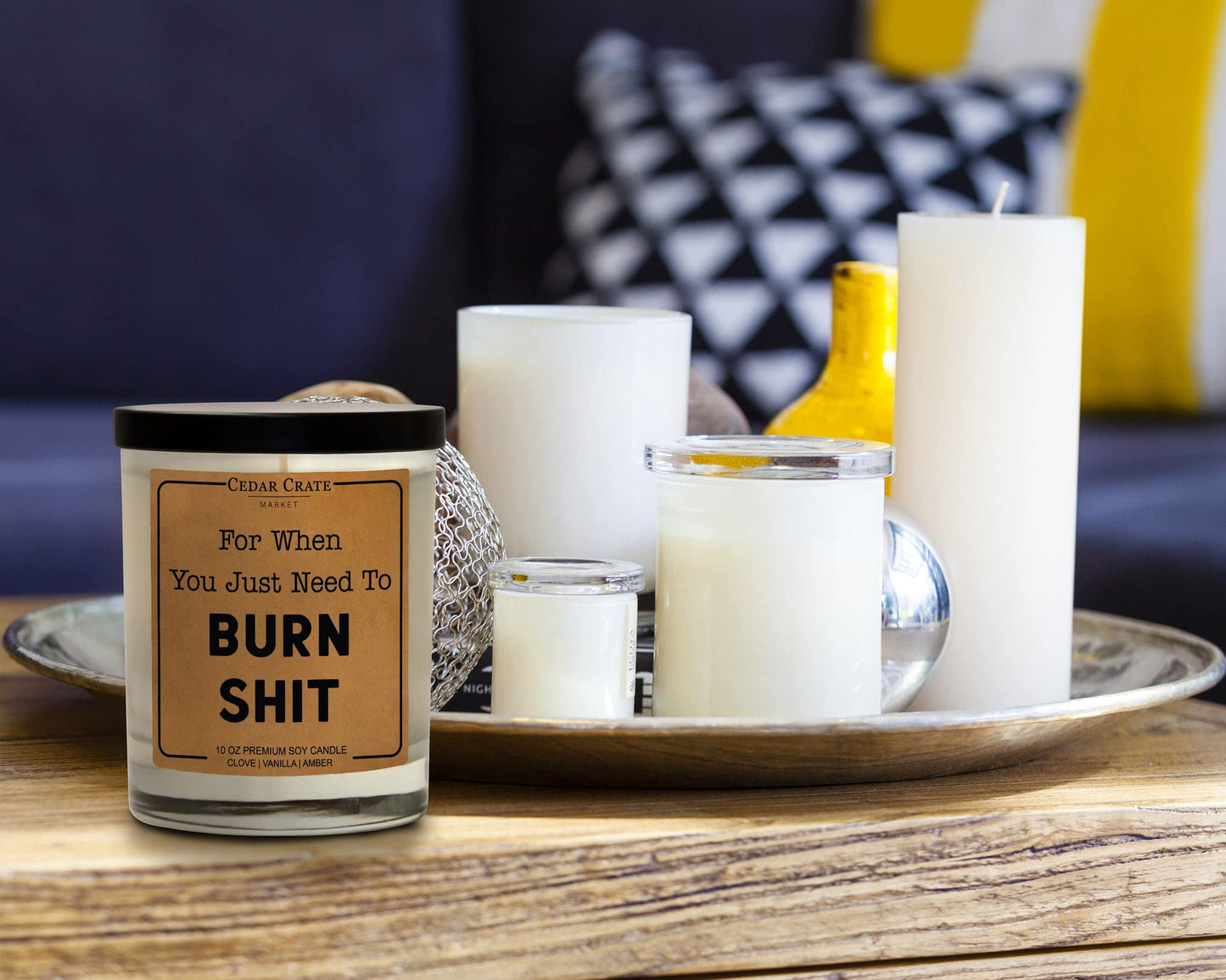 for When You Just Need to Burn S | Funny Candles for Adults | Profanity Candles | Naughty Birthday Candle for Men, Women | Inappropriate Gifts for Boss Coworkers | Gag Gifts Novelty Gift for Friends