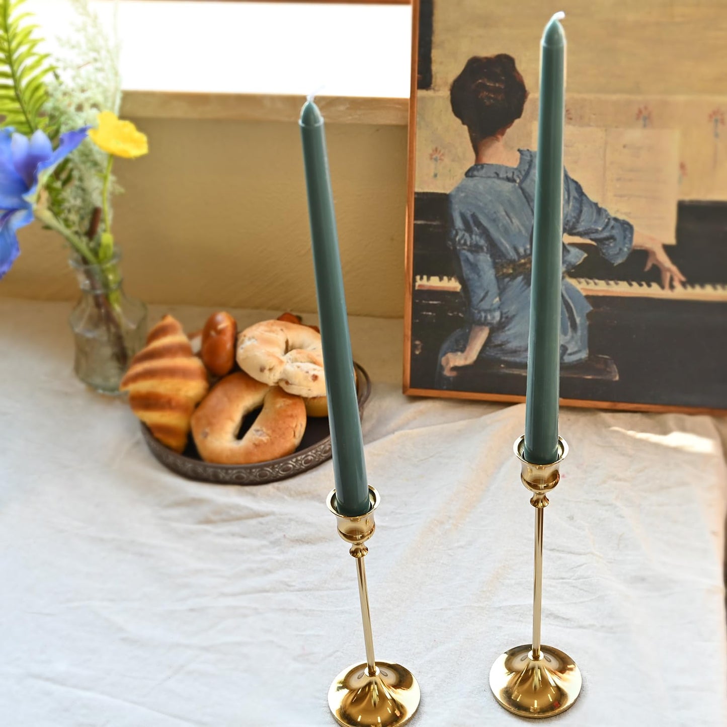 Showin Candlestick Holders Gold, 6 Packs Taper Candle Holder for Candlesticks, Candle Sticks Holder Decor for Home Decor