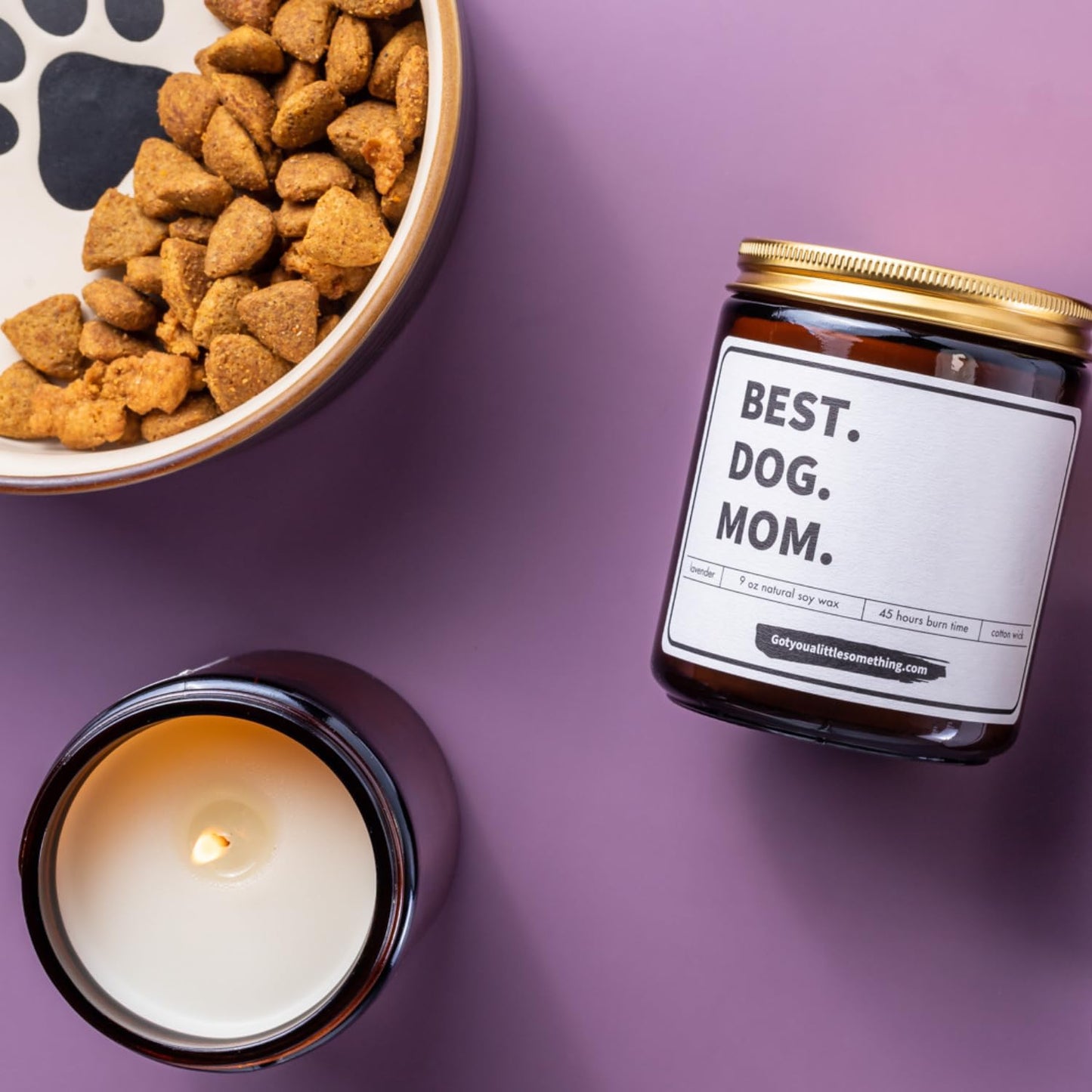 Best Dog Mom Scented Candle | Lavender Vanilla, 100% Soy Wax, Long Burn Time | Dog Mom Gifts for Women, New Puppy Funny Present Idea for Pet Lover, Fur Mama Gift for Mothers Day for Friends, Coworkers