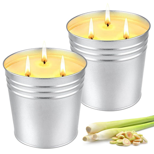 Citronella Candles Outdoor, 34OZ Large Citronella Candle for Patio, 3 Wicks Natural Soy Candle for Summer, 200 Hours Long Lasting Burn Outside Candles for Garden, Yard Balcony, Camping
