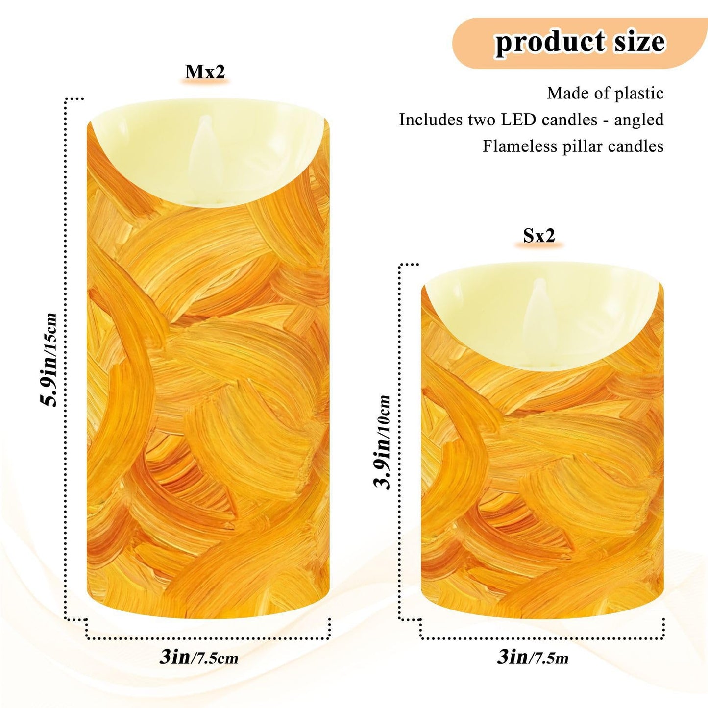 Gravopti Golden Weave 2 Pack Flameless LED Pillar Candles with Remote & Timer, Battery Operated, Flickering Wax Candle for Wedding, Romantic Home & Party Decor