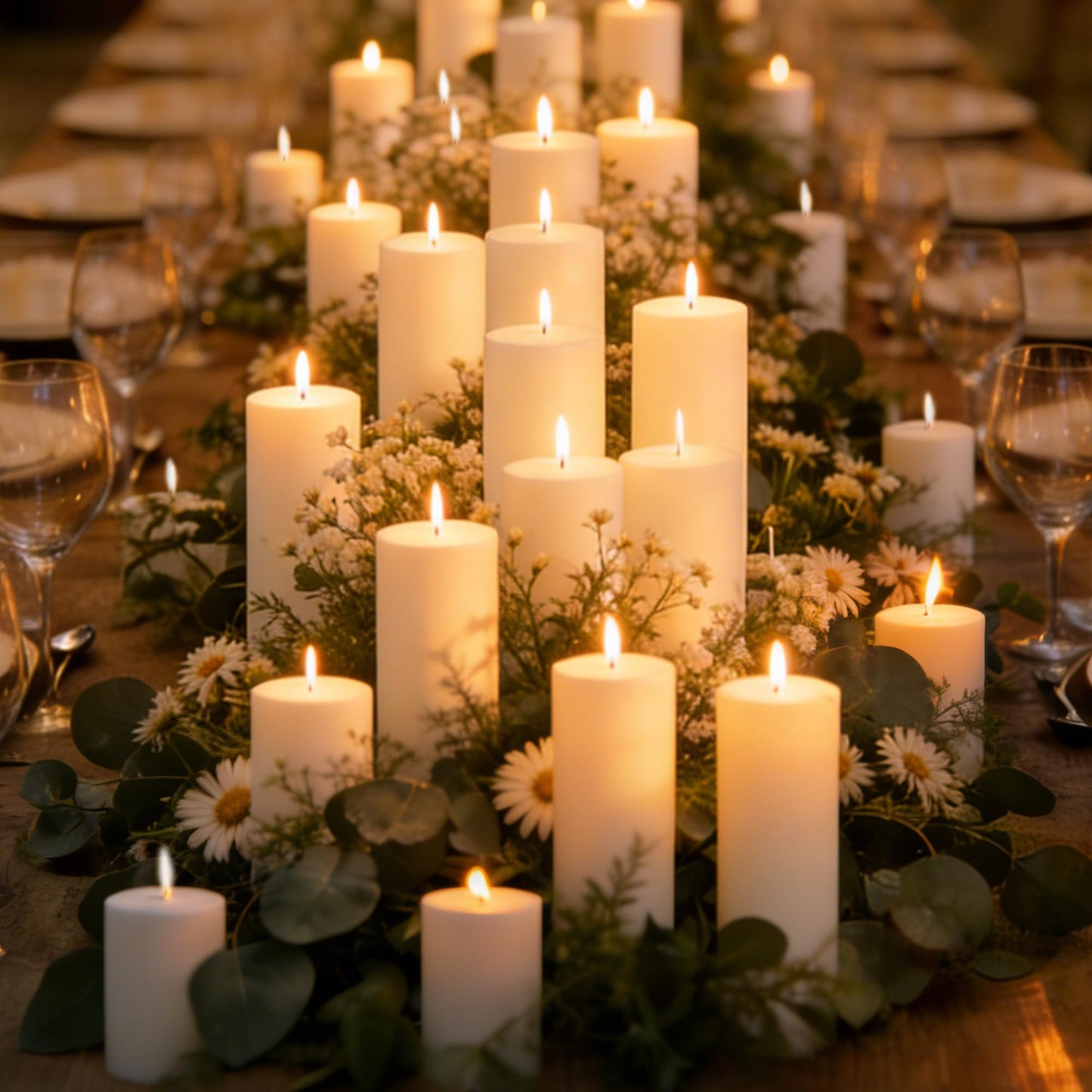 SDBALLBZ 36 Pcs White Pillar Candles Bulk Set, 2x3” 2x6” 2x8” Paraffin Hurricane Candles, Unscented Dripless Smokeless, Long Burning for Party Wedding Events Home Decor
